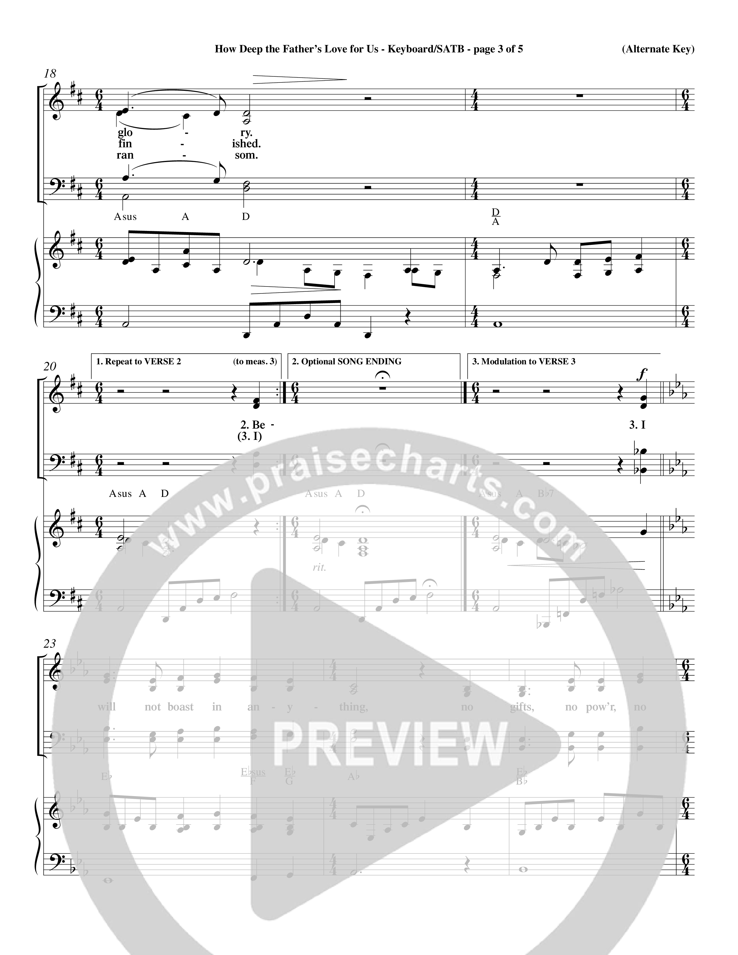 How Deep The Father's Love For Us (Choral Anthem SATB) Keyboard/Vocal (SATB) (Word Music Choral / Orch. Dave Williamson)