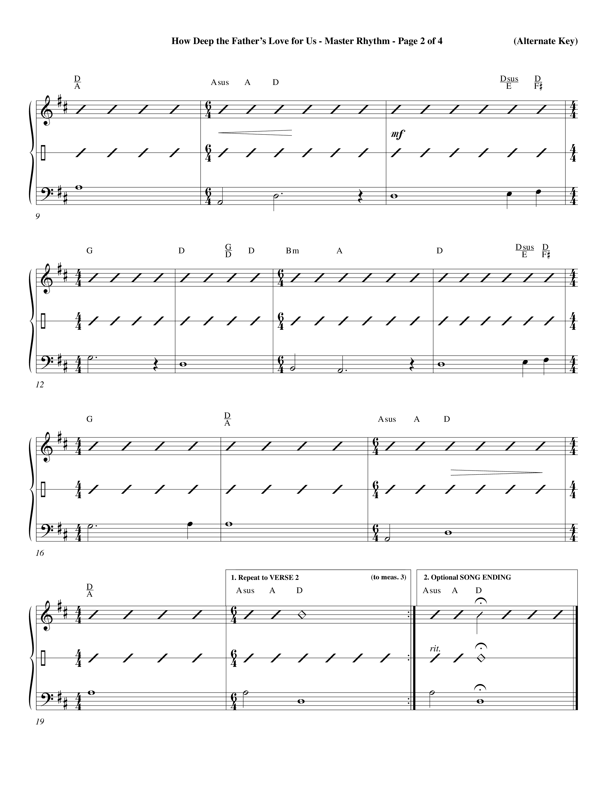 How Deep The Father's Love For Us (Choral Anthem SATB) Rhythm Chart (Word Music Choral / Orch. Dave Williamson)