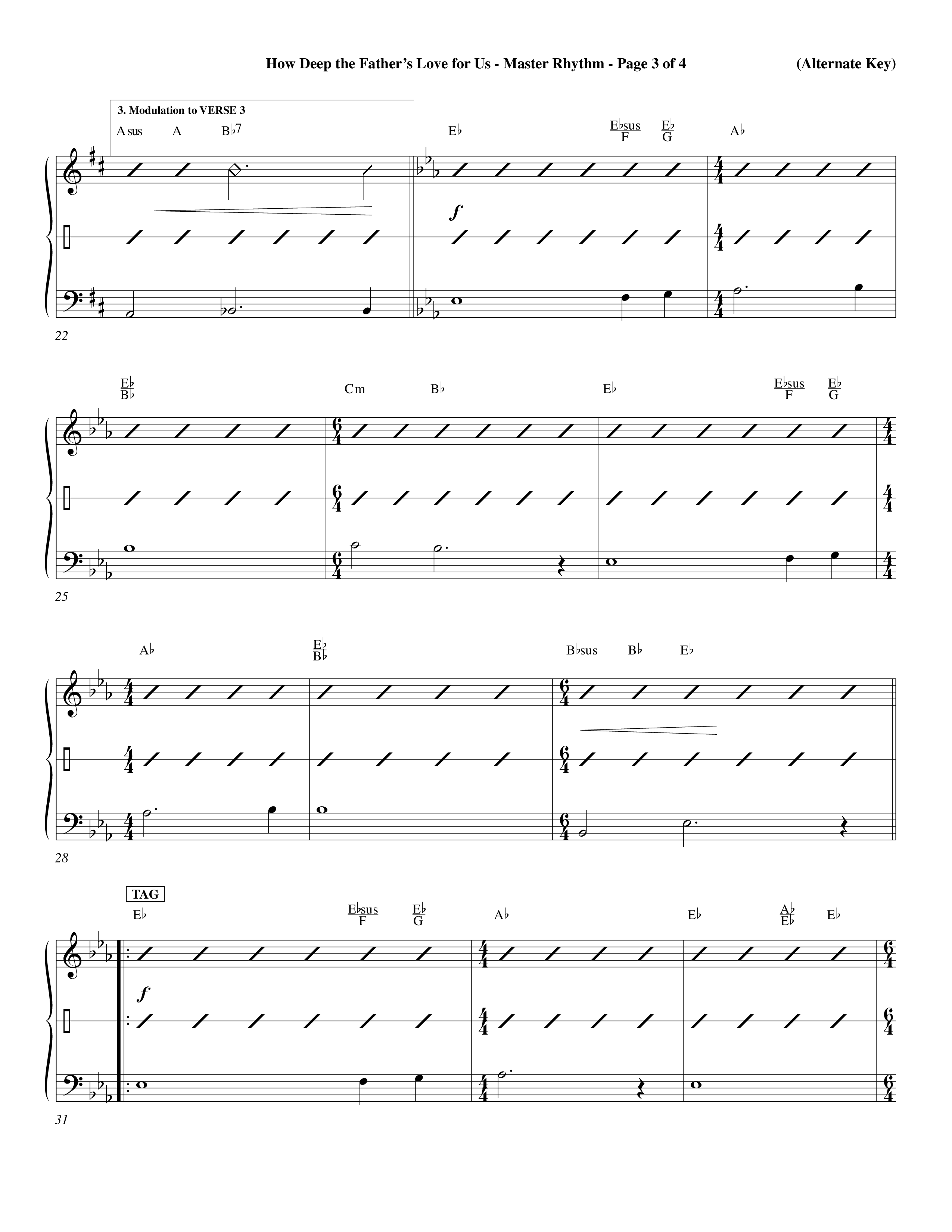 How Deep The Father's Love For Us (Choral Anthem SATB) Rhythm Chart (Word Music Choral / Orch. Dave Williamson)