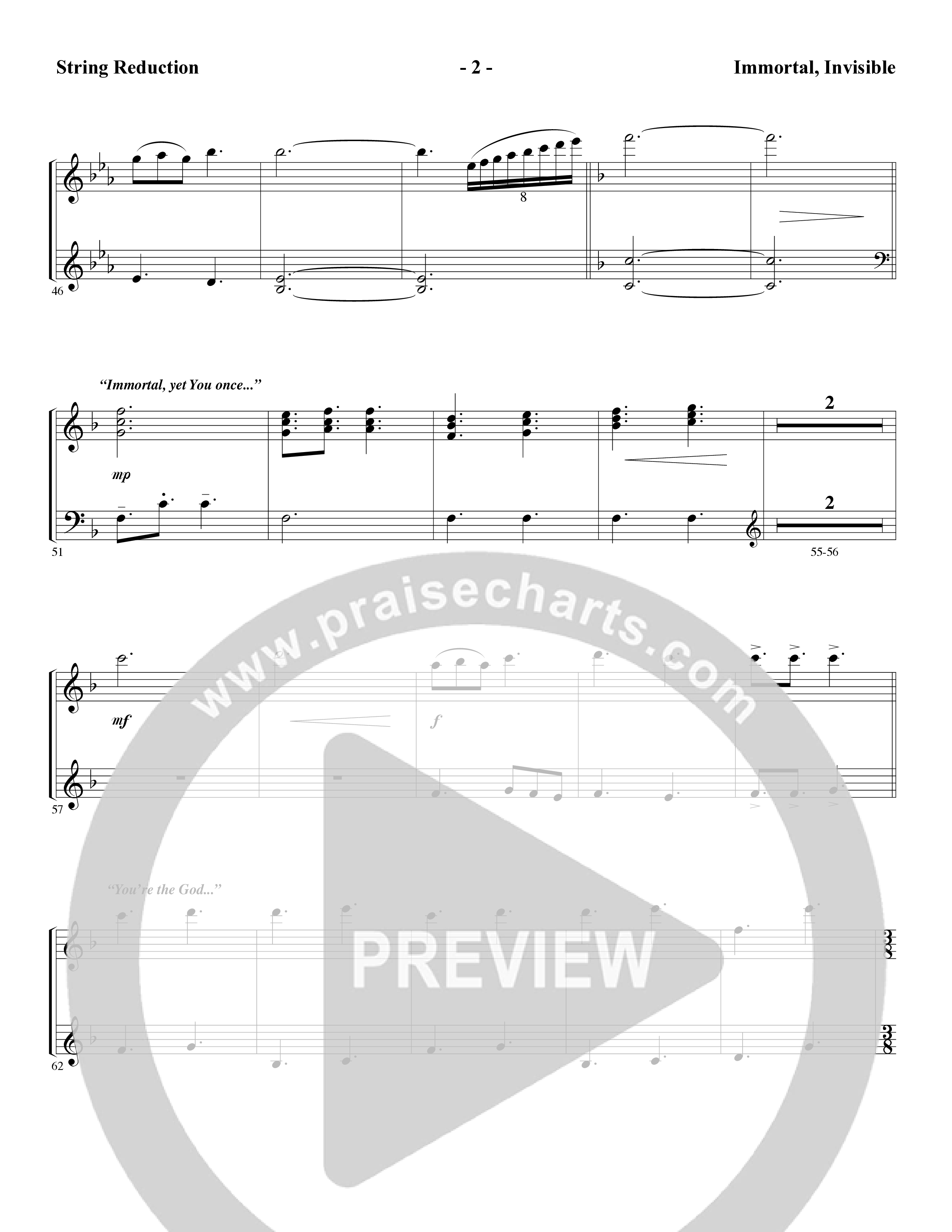 Immortal, Invisible (Choral Anthem SATB) String Reduction (Word Music Choral / Arr. Marty Parks)
