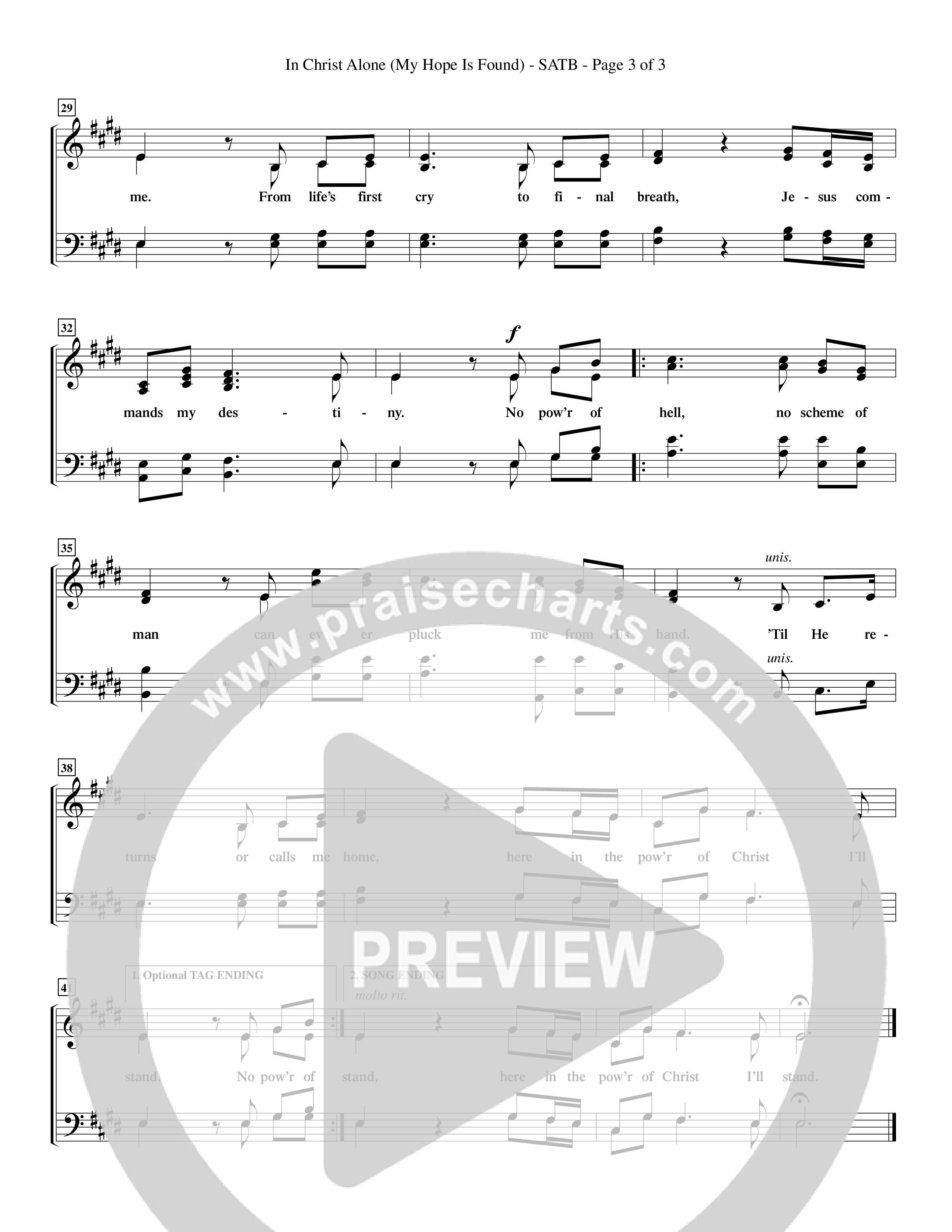 In Christ Alone (Choral Anthem SATB) Choir Sheet (SATB) (Word Music Choral / Orch. Dave Williamson)