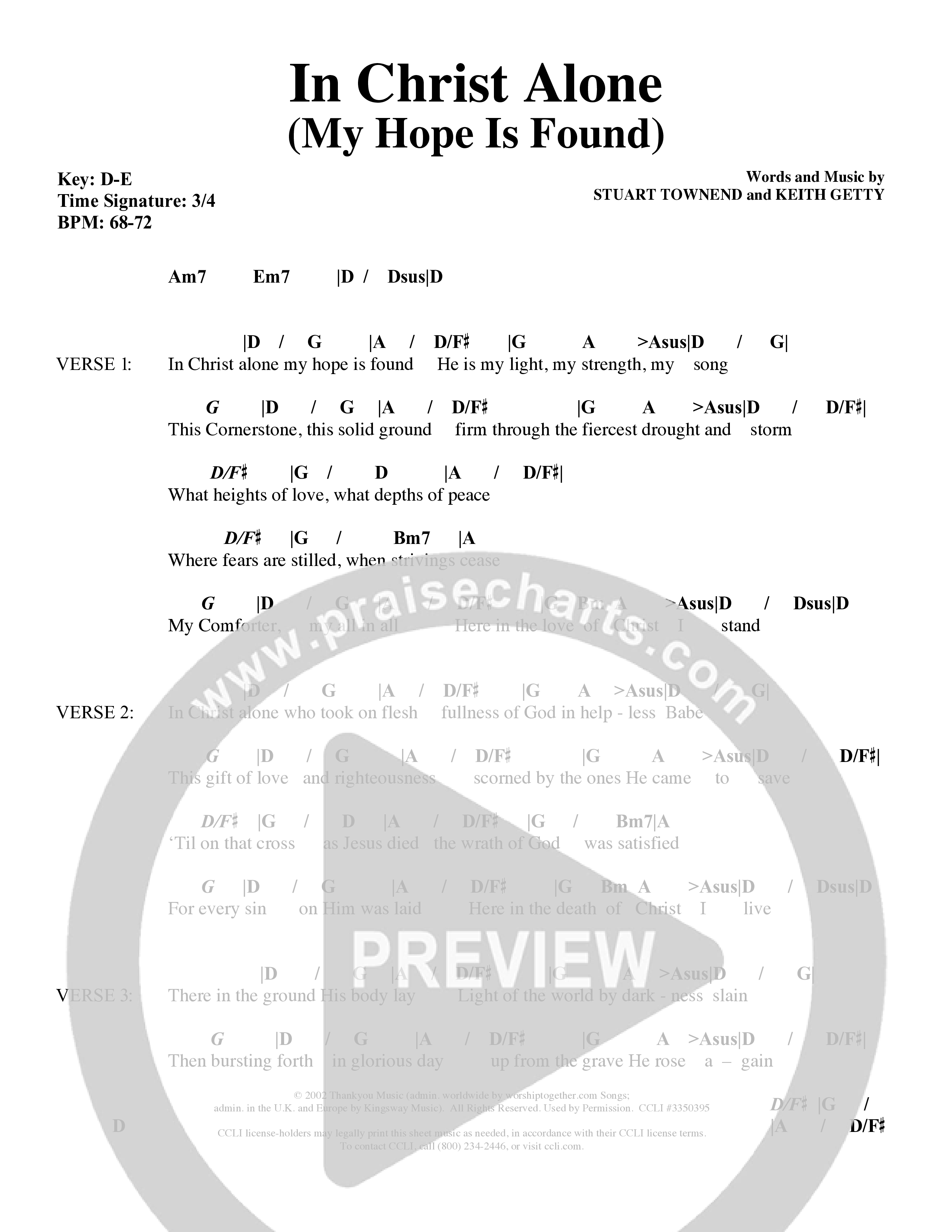 In Christ Alone (Choral Anthem SATB) Chords & Lyrics (Word Music Choral / Orch. Dave Williamson)