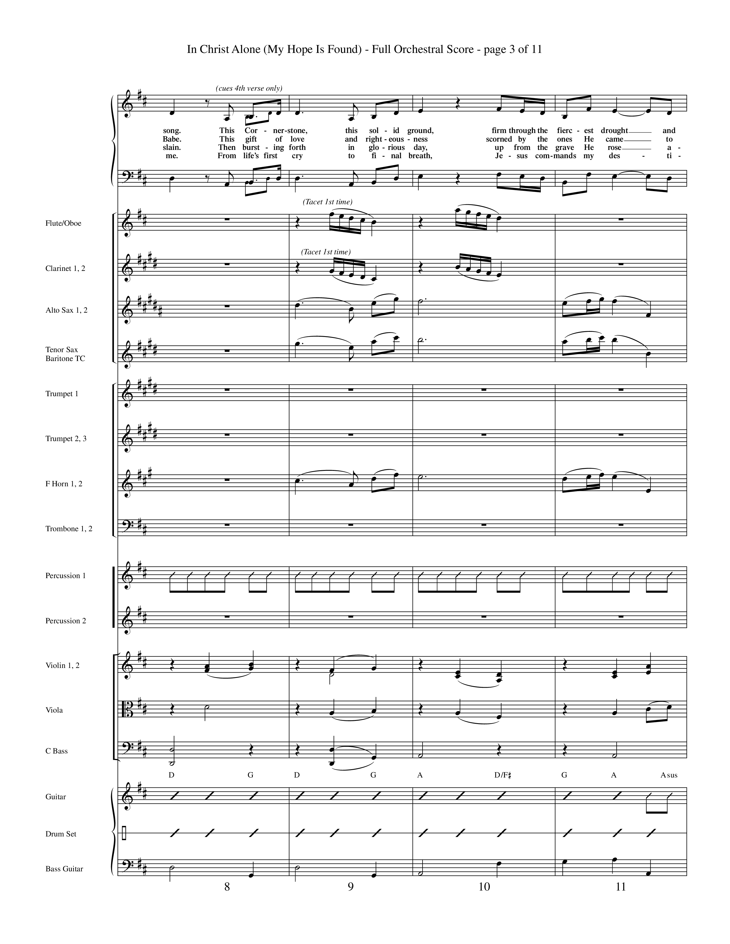 In Christ Alone (Choral Anthem SATB) Orchestration (Word Music Choral / Orch. Dave Williamson)