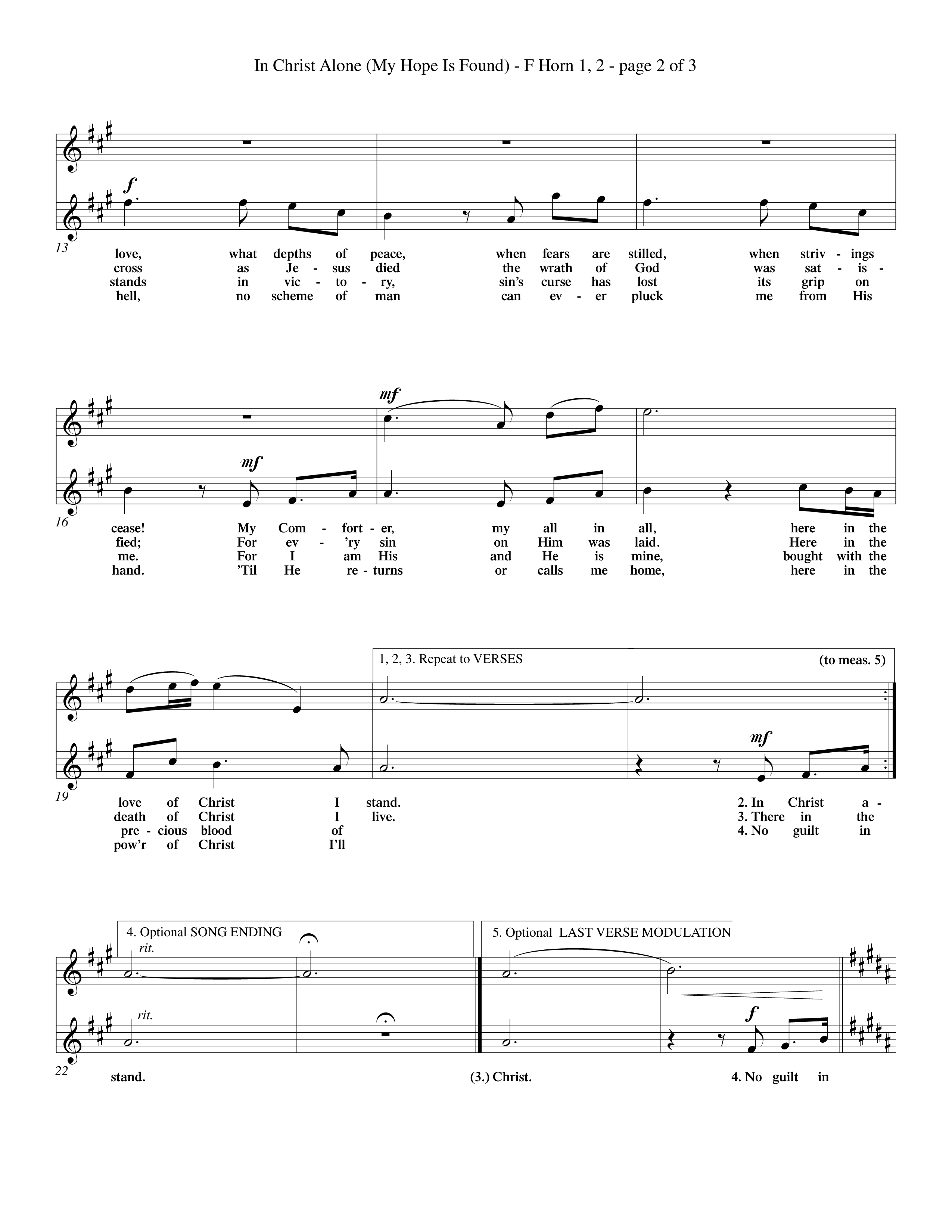 In Christ Alone (Choral Anthem SATB) French Horn (Word Music Choral / Orch. Dave Williamson)