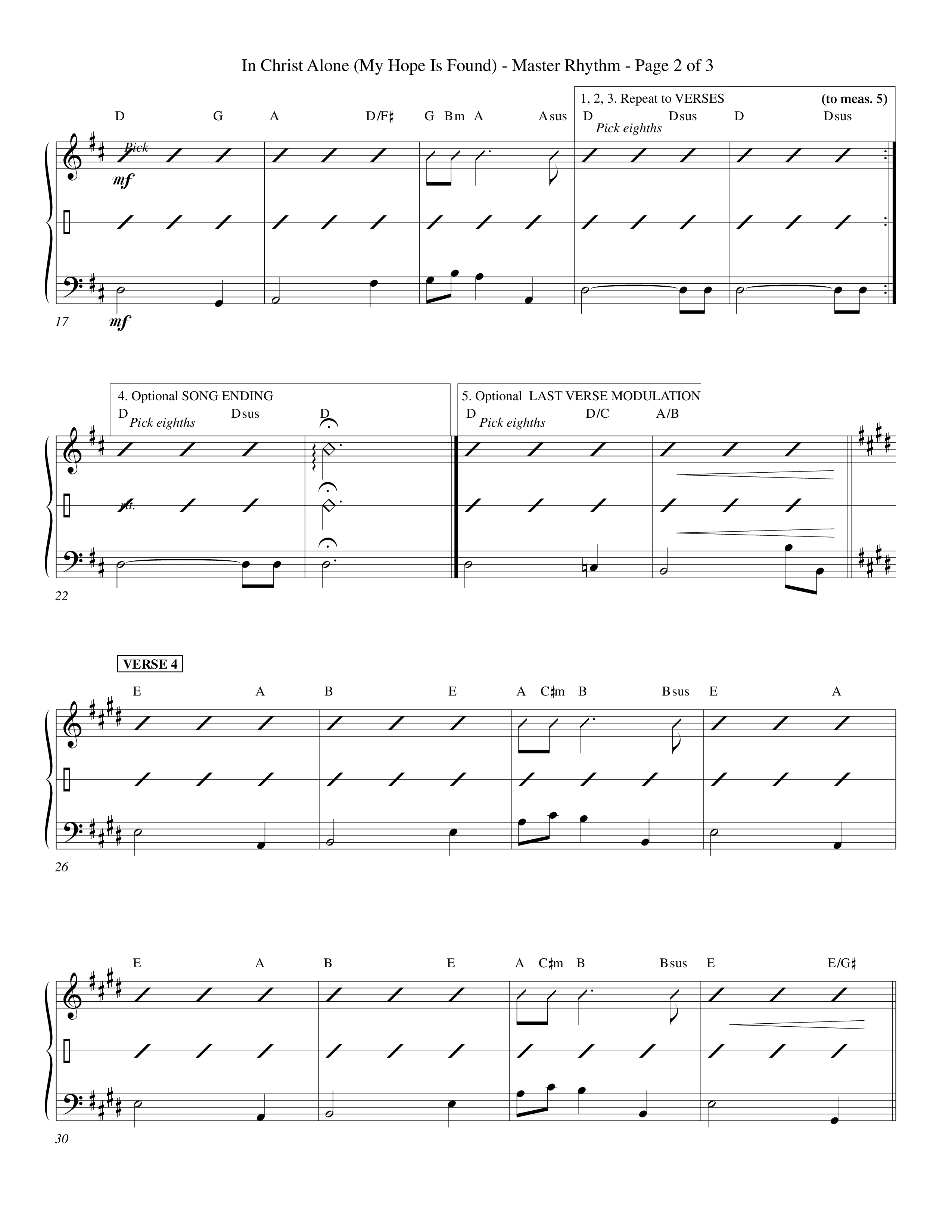 In Christ Alone (Choral Anthem SATB) Rhythm Chart (Word Music Choral / Orch. Dave Williamson)