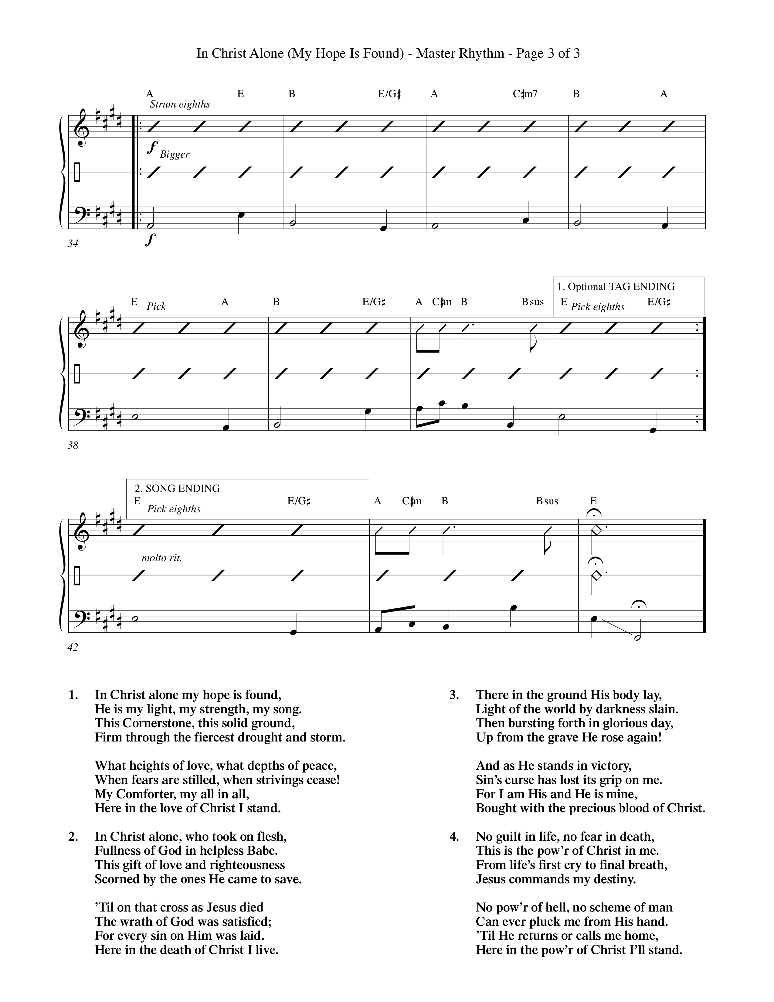 In Christ Alone (Choral Anthem SATB) Rhythm Chart (Word Music Choral / Orch. Dave Williamson)