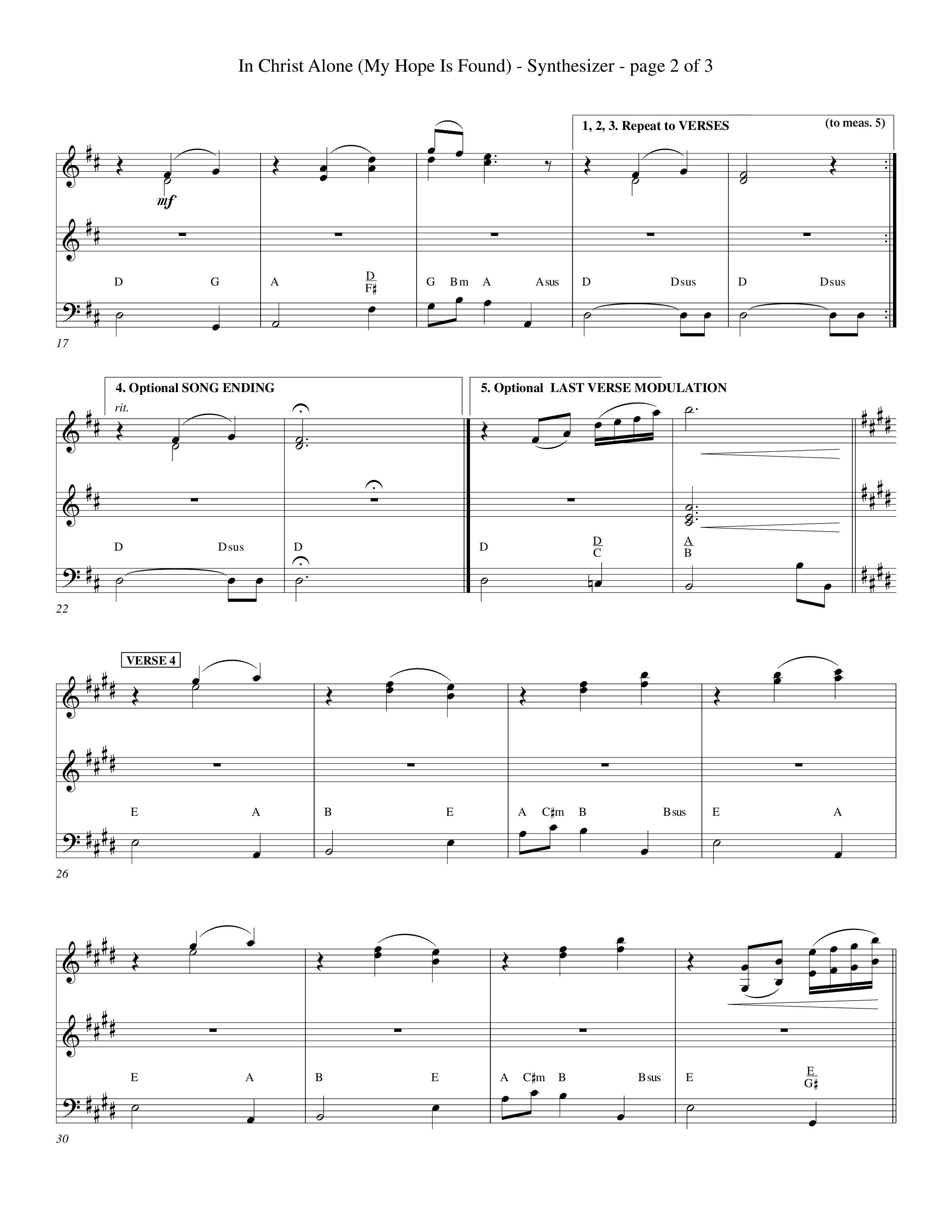 In Christ Alone (Choral Anthem SATB) Synth (Word Music Choral / Orch. Dave Williamson)