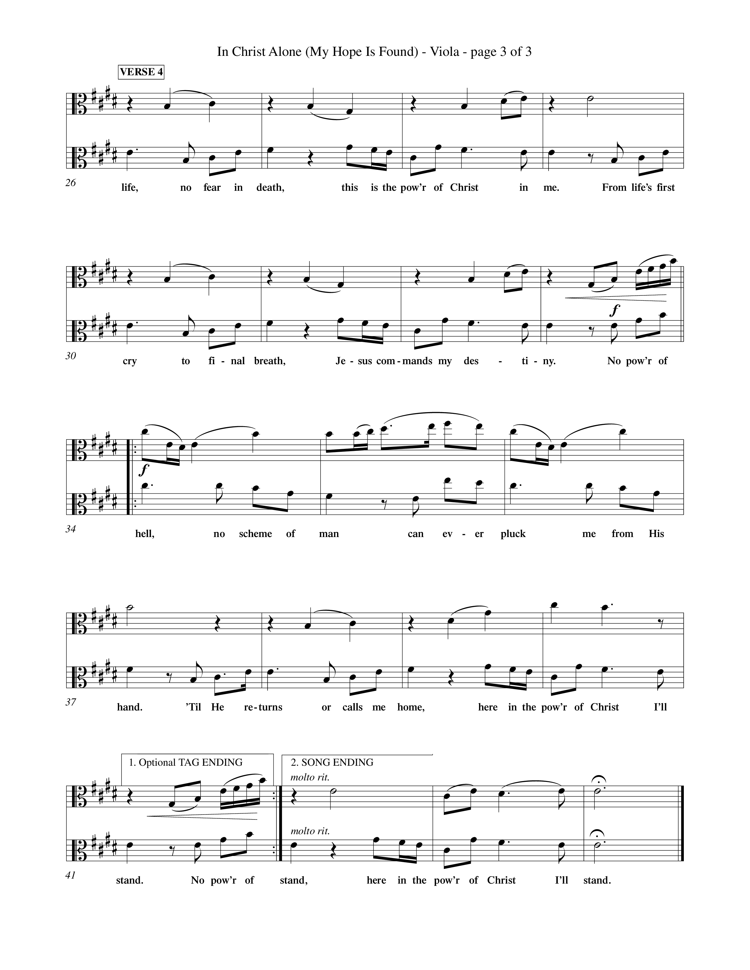 In Christ Alone (Choral Anthem SATB) Viola (Word Music Choral / Orch. Dave Williamson)