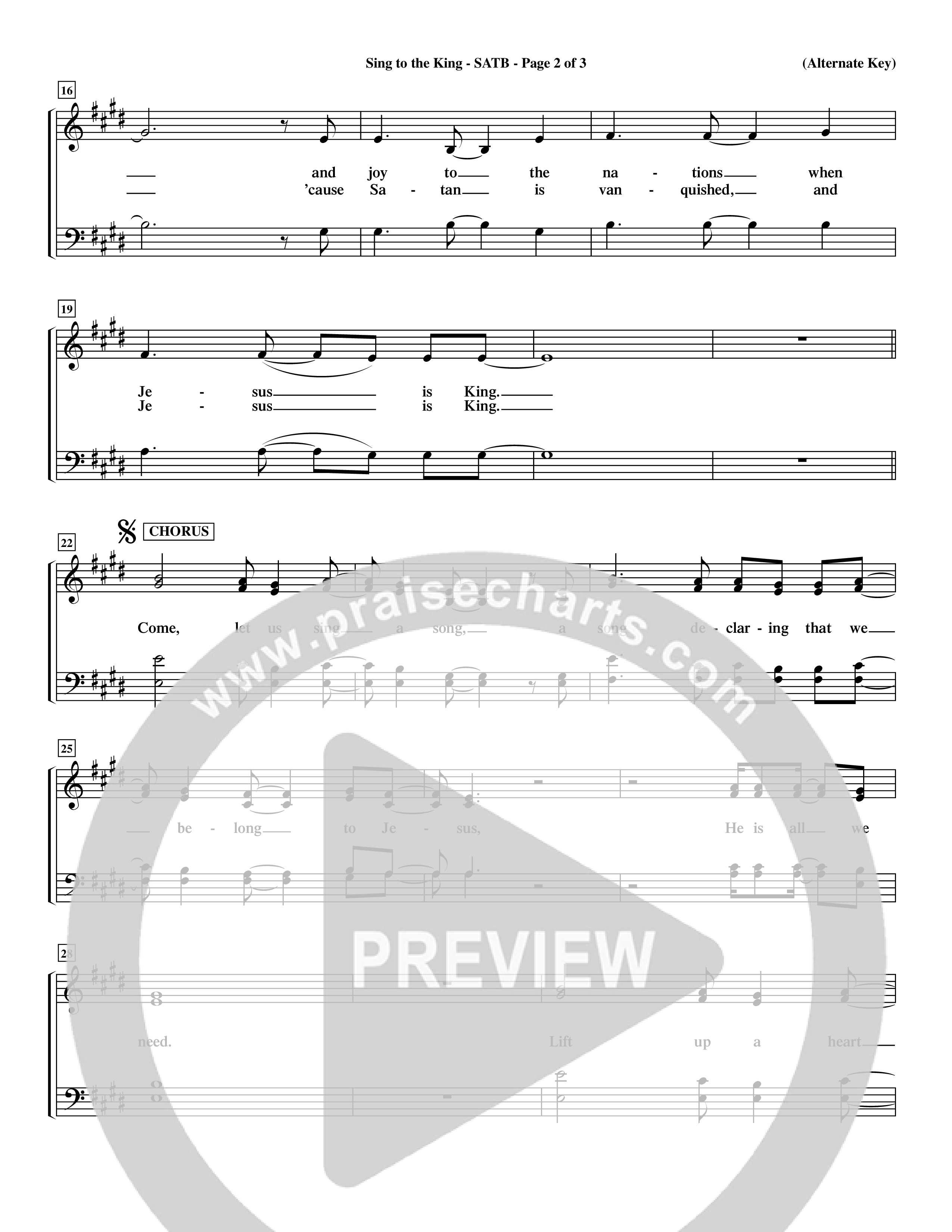 Sing To The King (Choral Anthem SATB) Choir Sheet (SATB) (Word Music Choral / Orch. Dave Williamson)