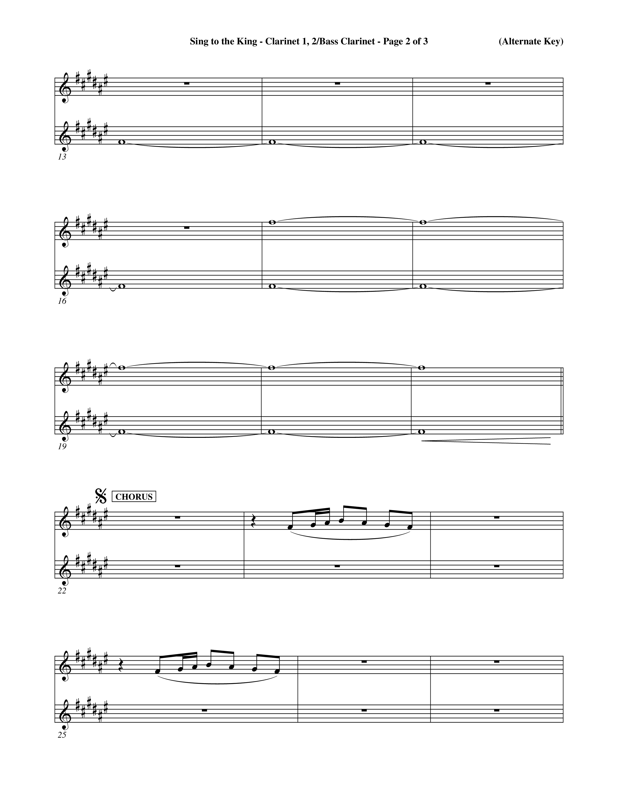 Sing To The King (Choral Anthem SATB) Clarinet 1/2, Bass Clarinet (Word Music Choral / Orch. Dave Williamson)