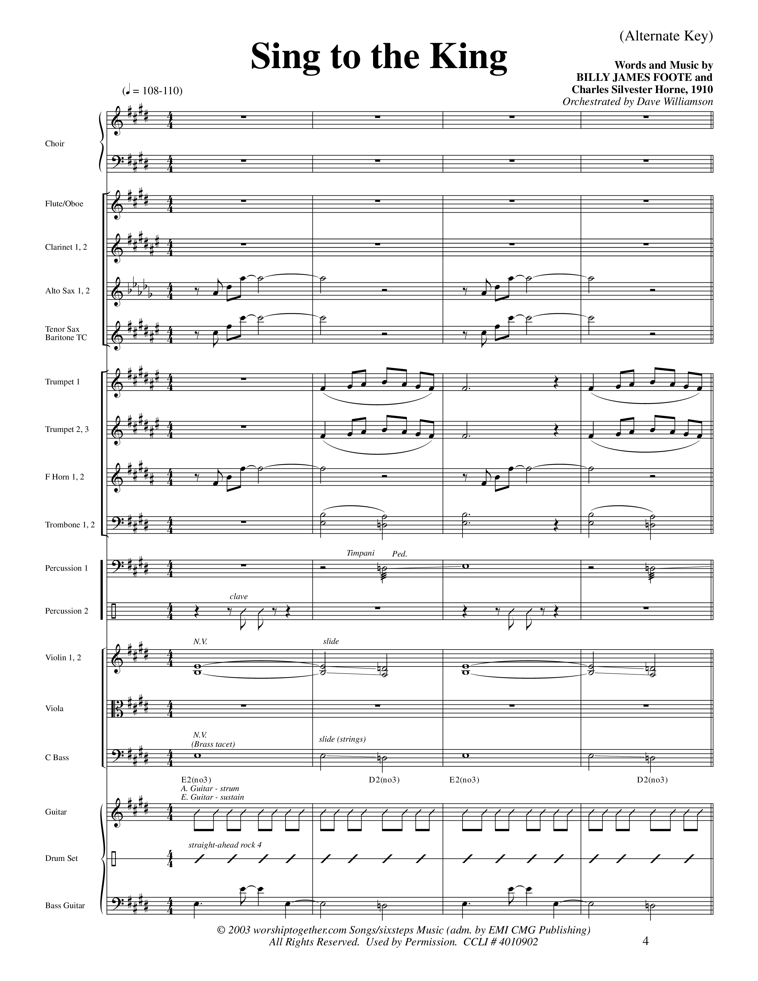 Sing To The King (Choral Anthem SATB) Conductor's Score (Word Music Choral / Orch. Dave Williamson)