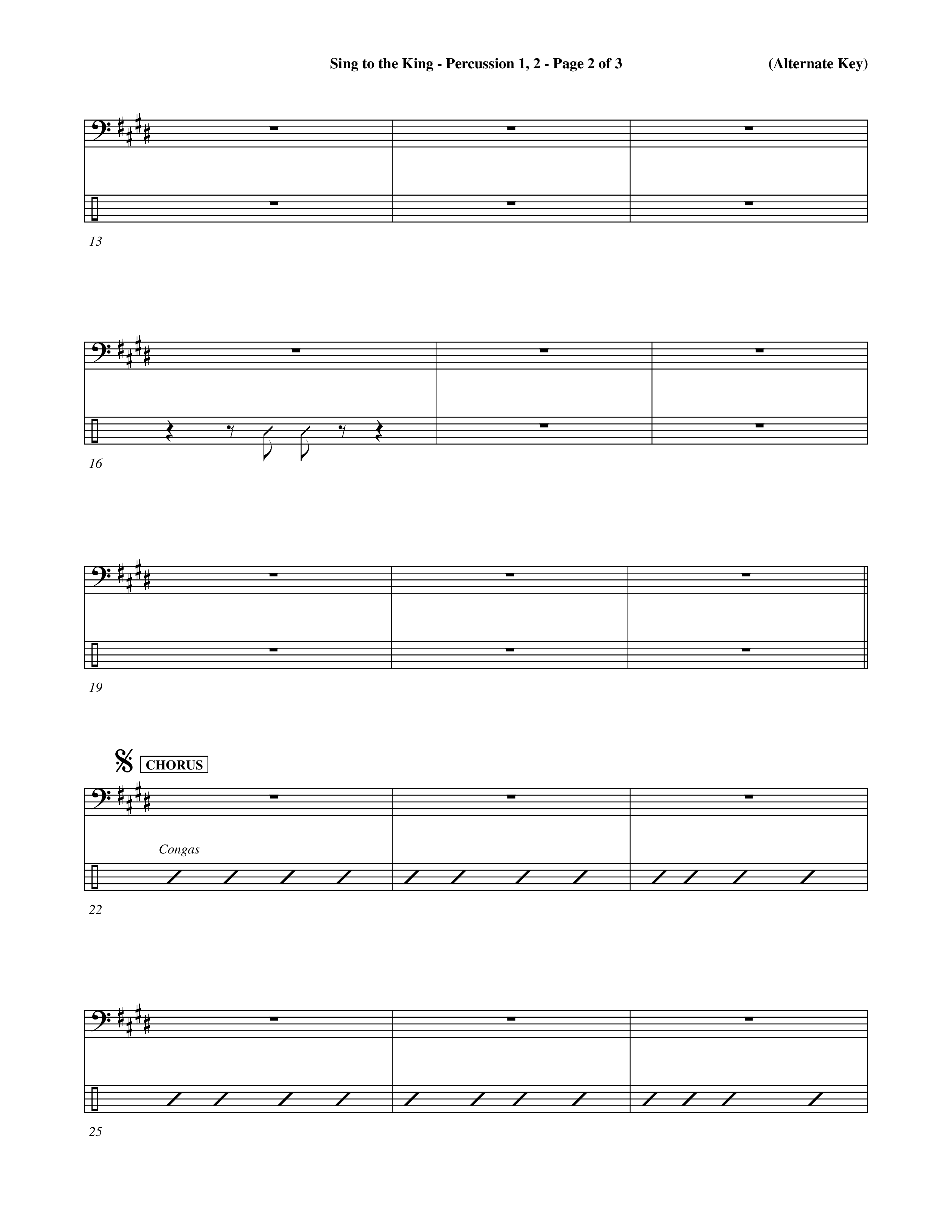 Sing To The King (Choral Anthem SATB) Percussion 1/2 (Word Music Choral / Orch. Dave Williamson)