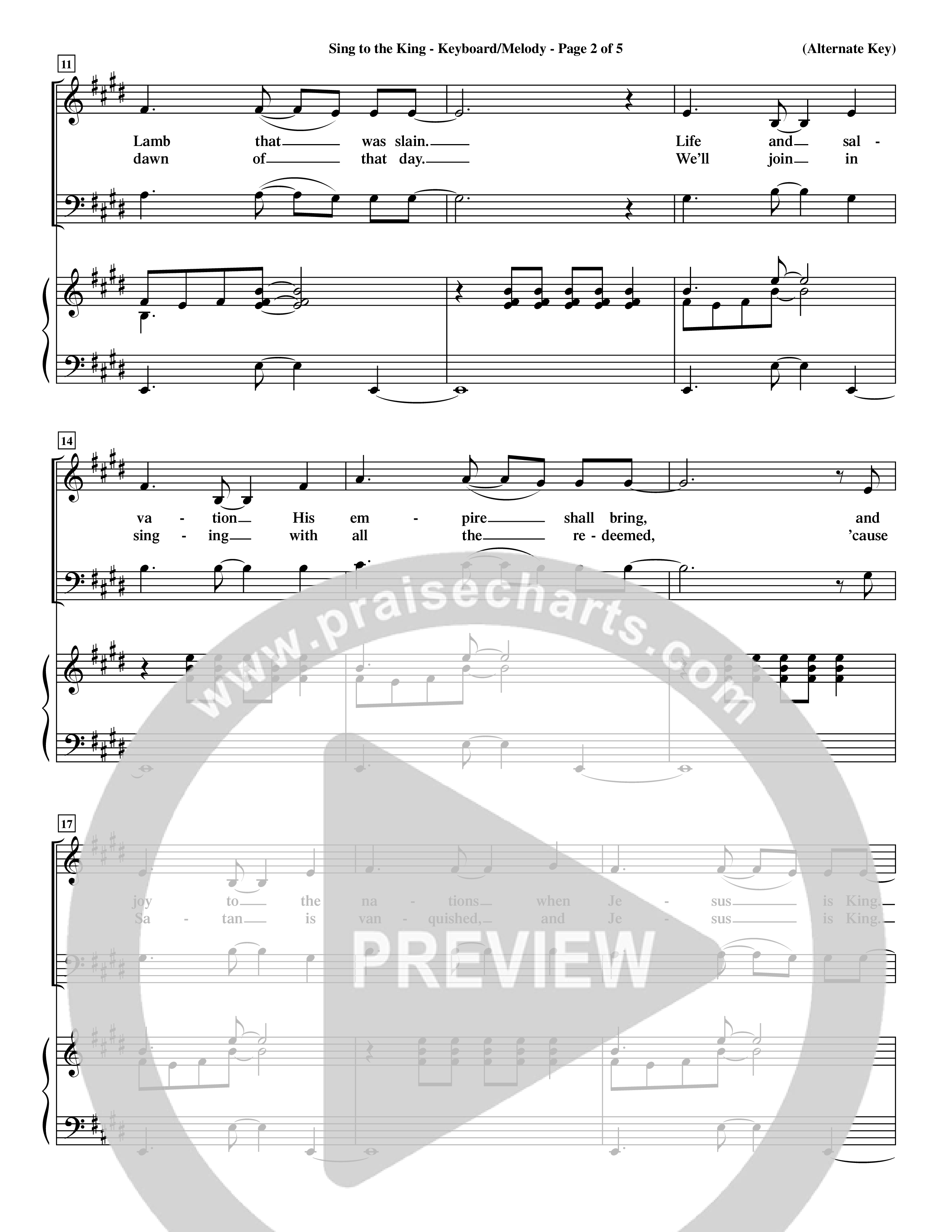 Sing To The King (Choral Anthem SATB) Keyboard/Vocal (SATB) (Word Music Choral / Orch. Dave Williamson)