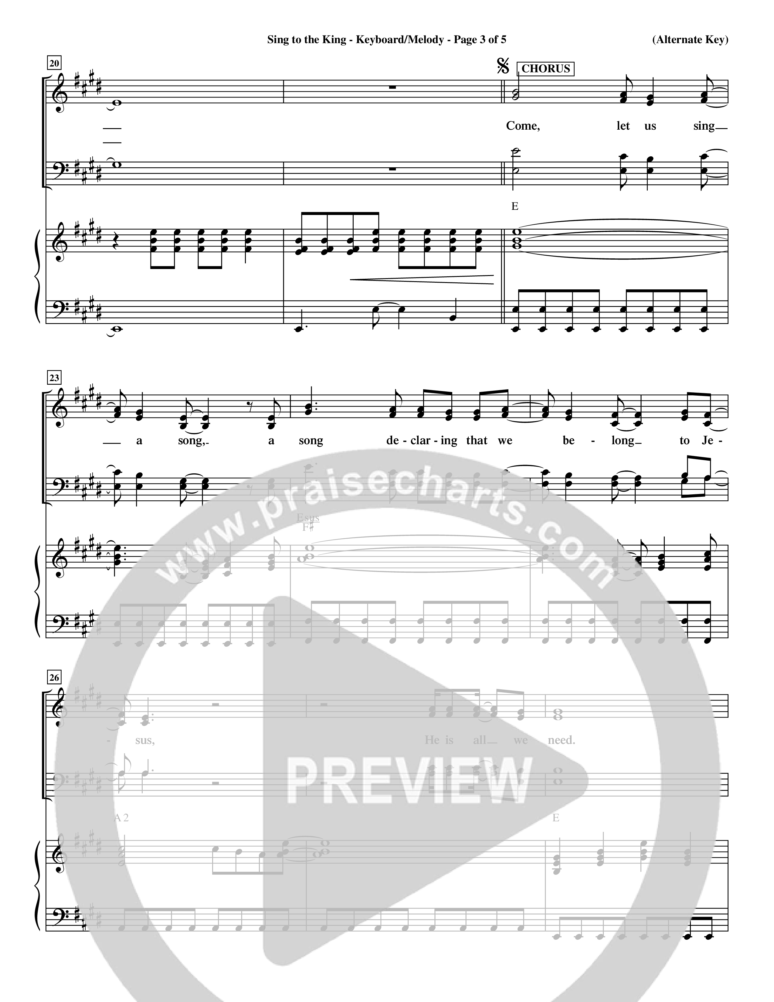 Sing To The King (Choral Anthem SATB) Keyboard/Vocal (SATB) (Word Music Choral / Orch. Dave Williamson)