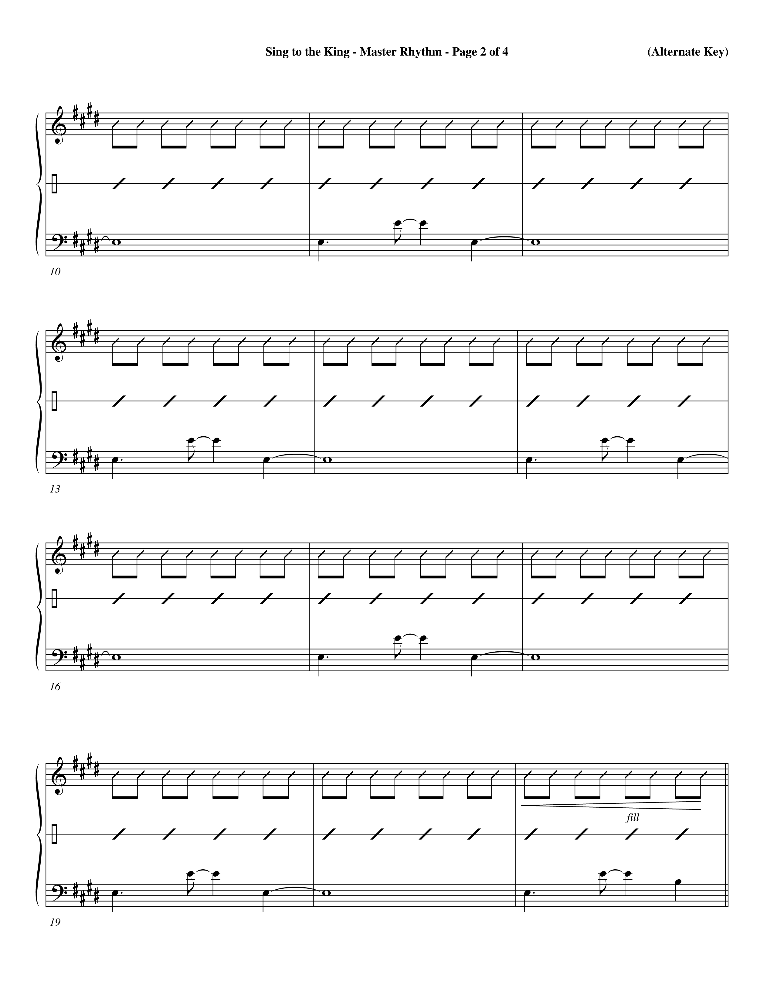Sing To The King (Choral Anthem SATB) Rhythm Chart (Word Music Choral / Orch. Dave Williamson)
