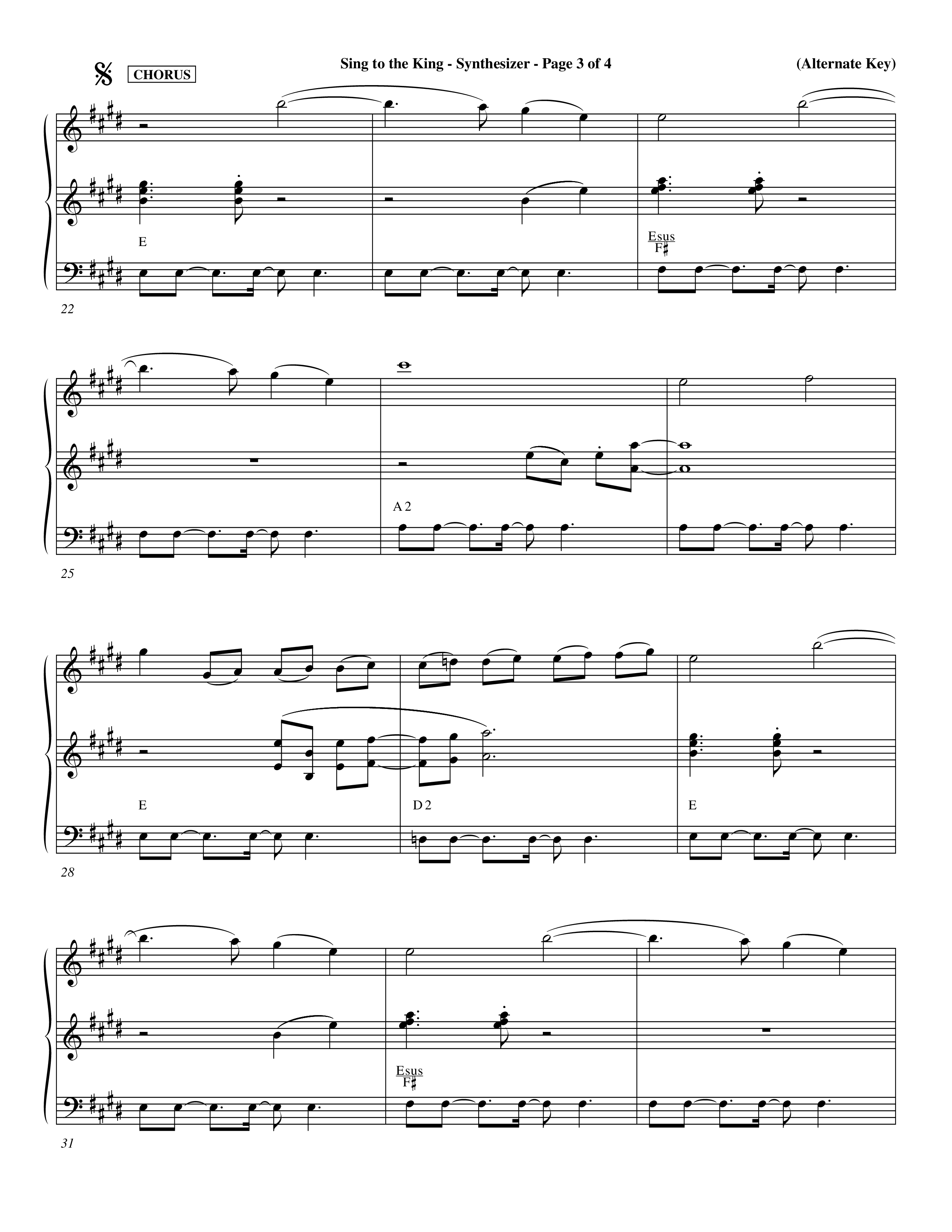 Sing To The King (Choral Anthem SATB) Synth (Word Music Choral / Orch. Dave Williamson)