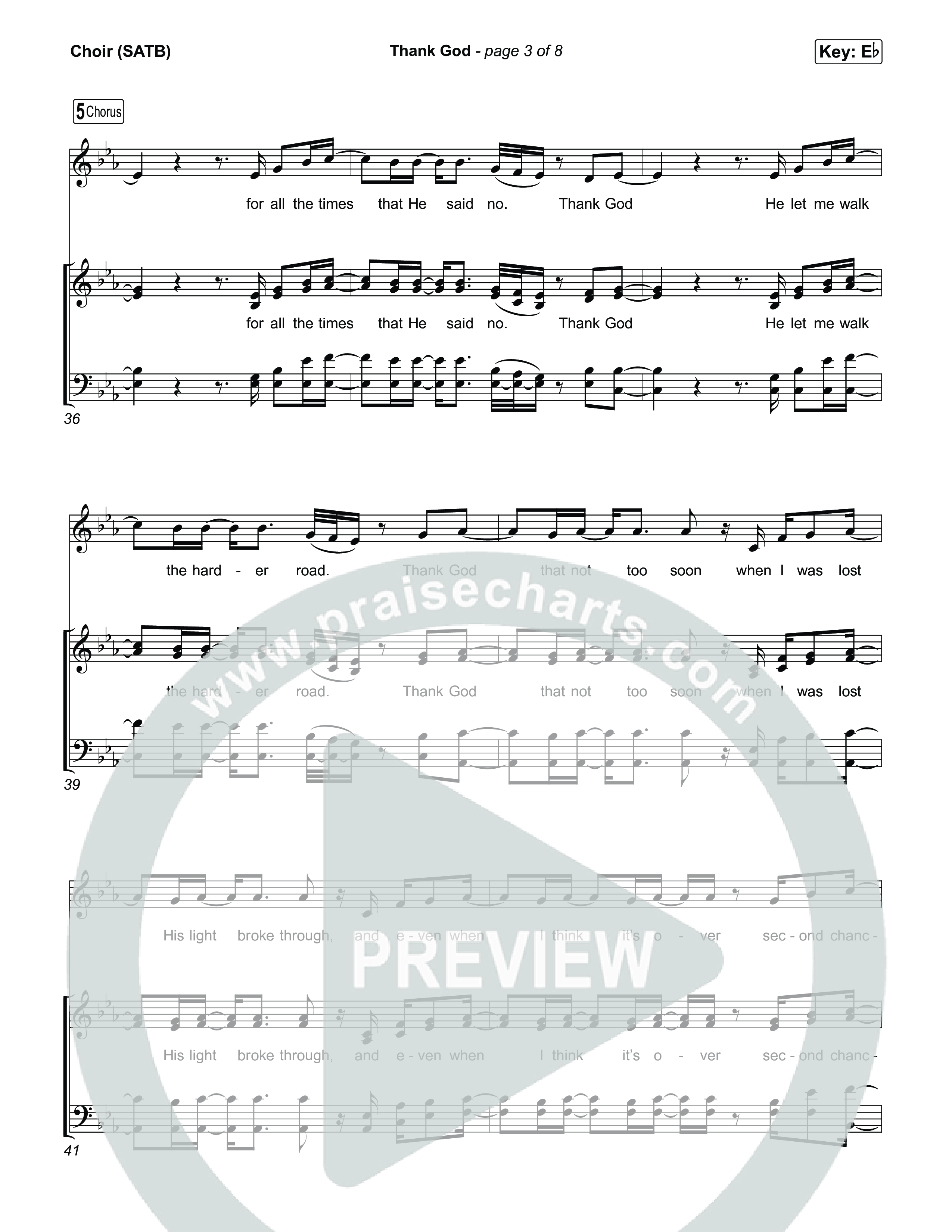 Thank God Choir Sheet (SATB) (Leanna Crawford)