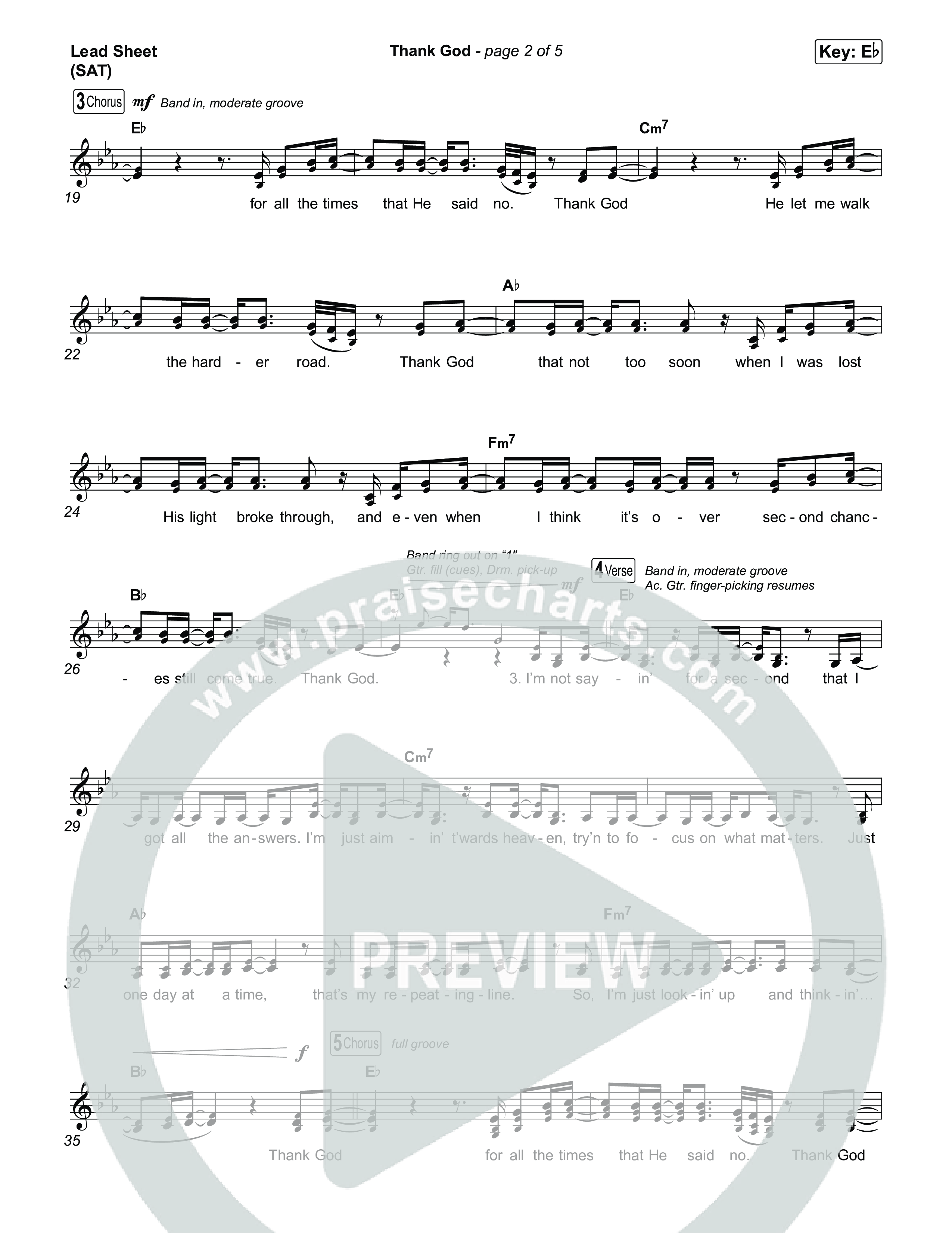 Thank God Lead Sheet (SAT) (Leanna Crawford)