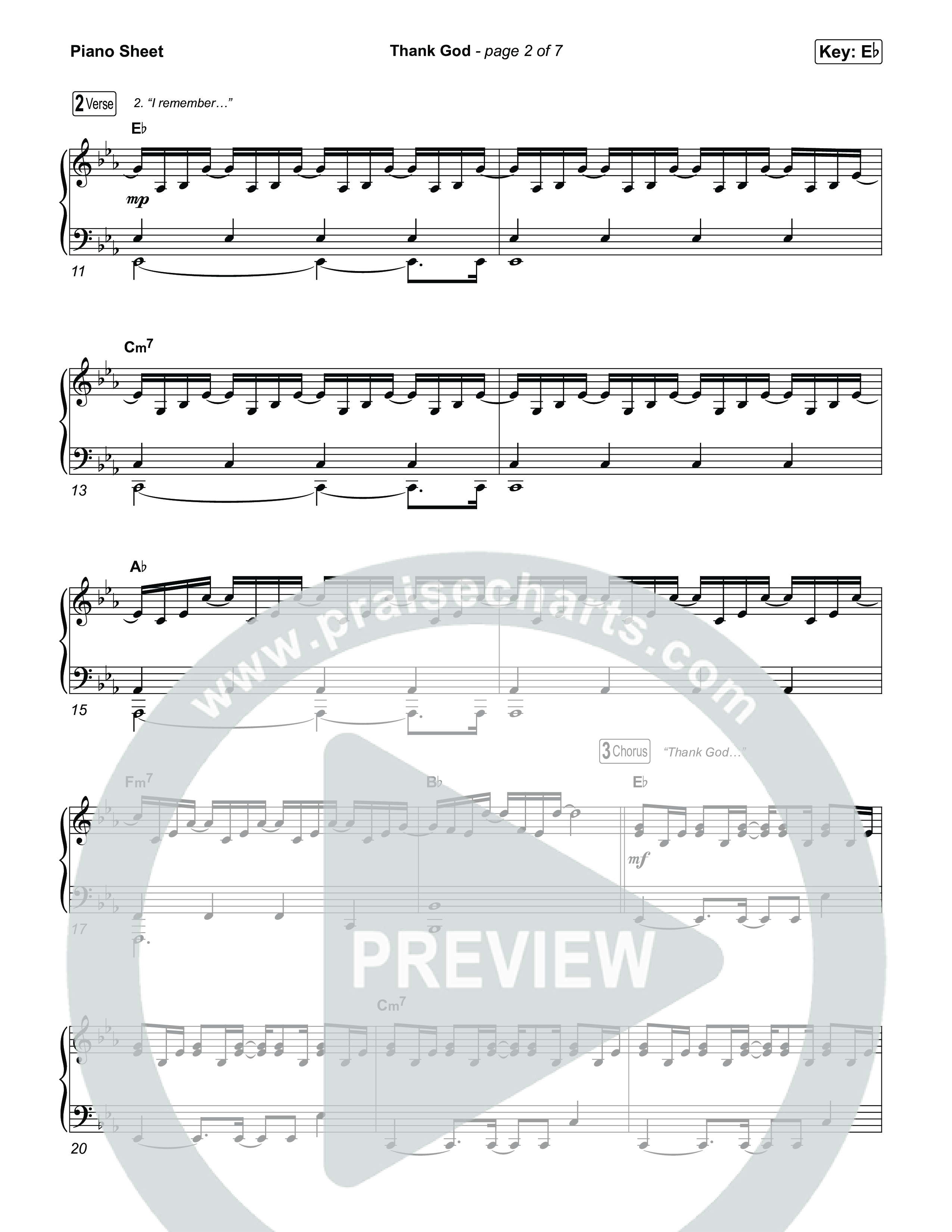 Thank God Piano Sheet (Leanna Crawford)