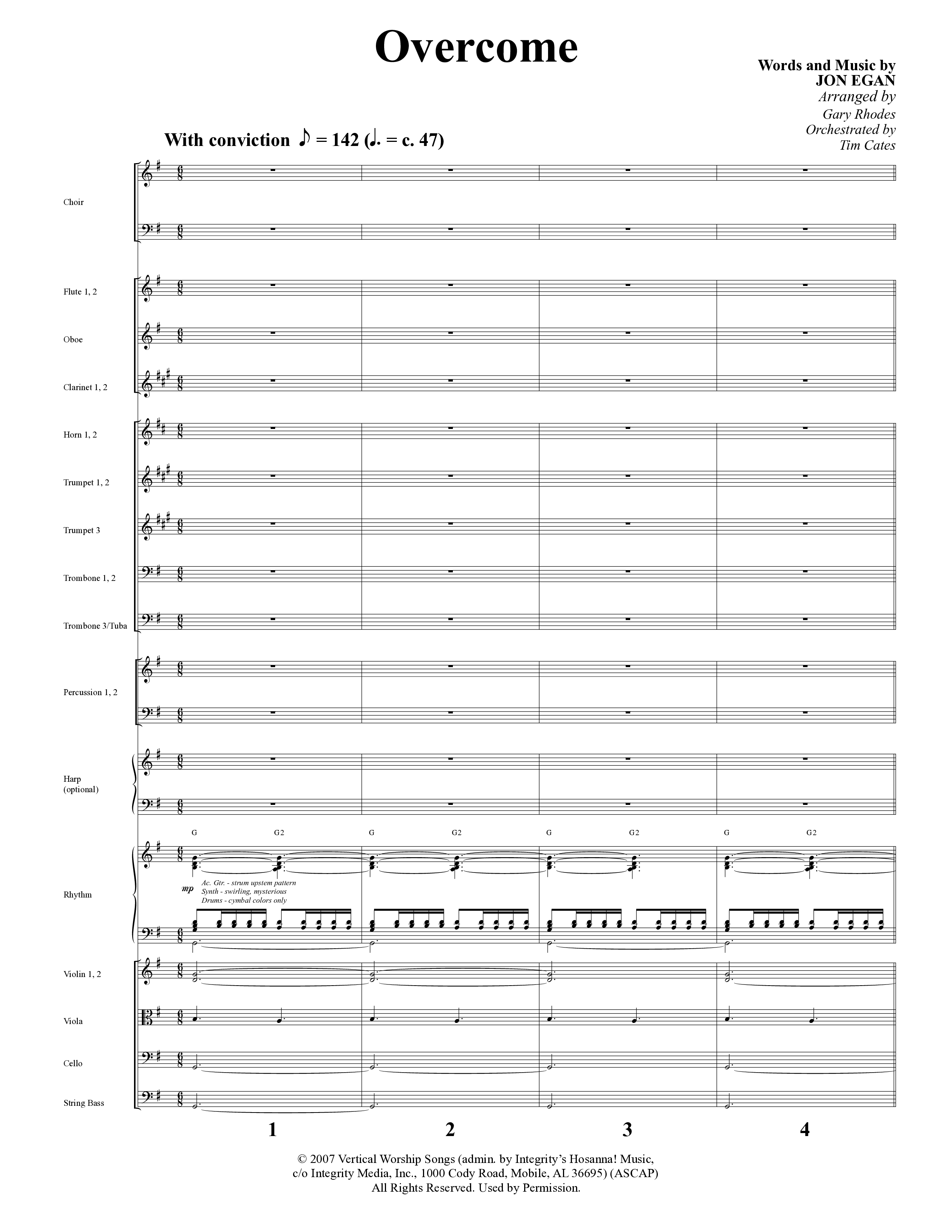 Overcome (Choral Anthem SATB) Conductor's Score (Word Music Choral / Arr. Gary Rhodes)