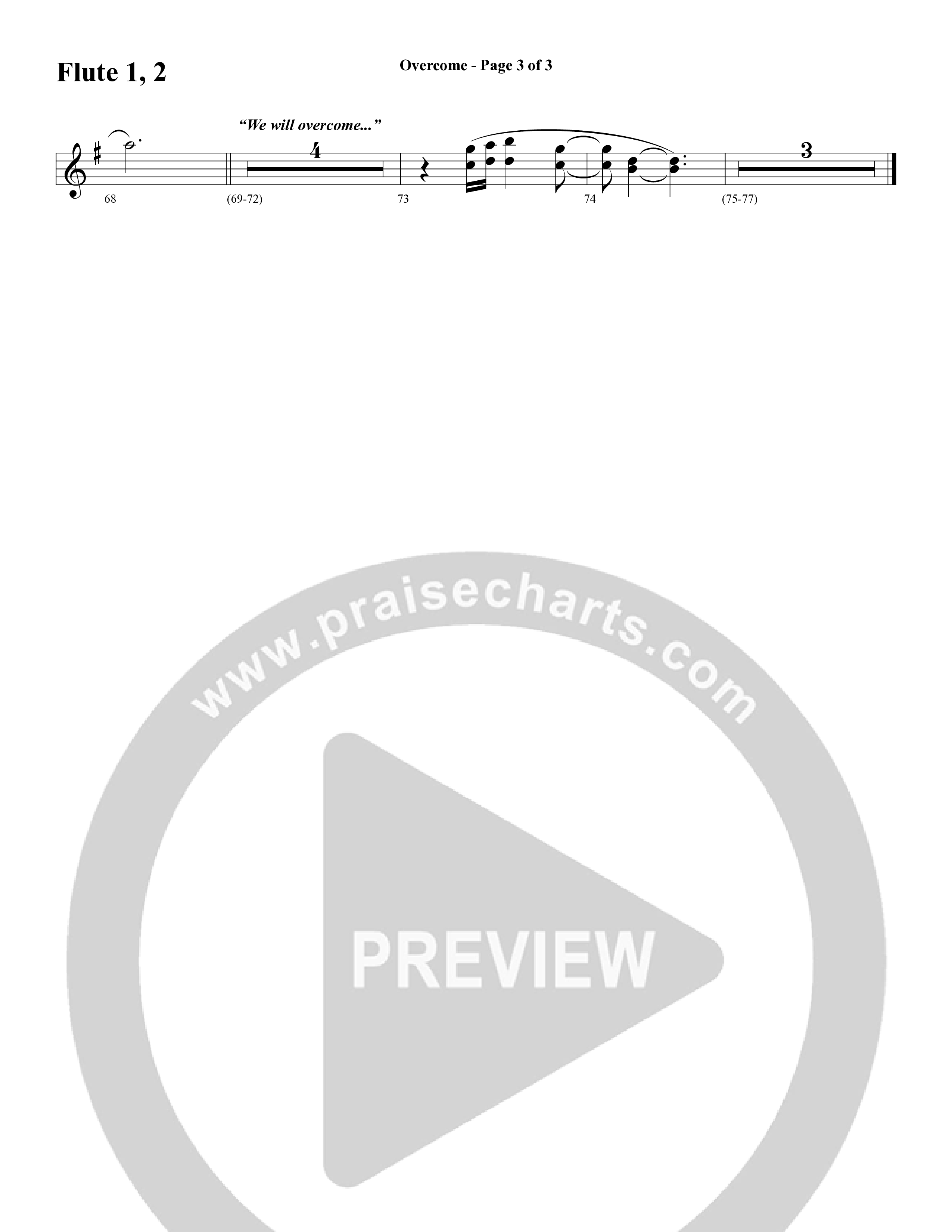 Overcome (Choral Anthem SATB) Flute 1/2 (Word Music Choral / Arr. Gary Rhodes)