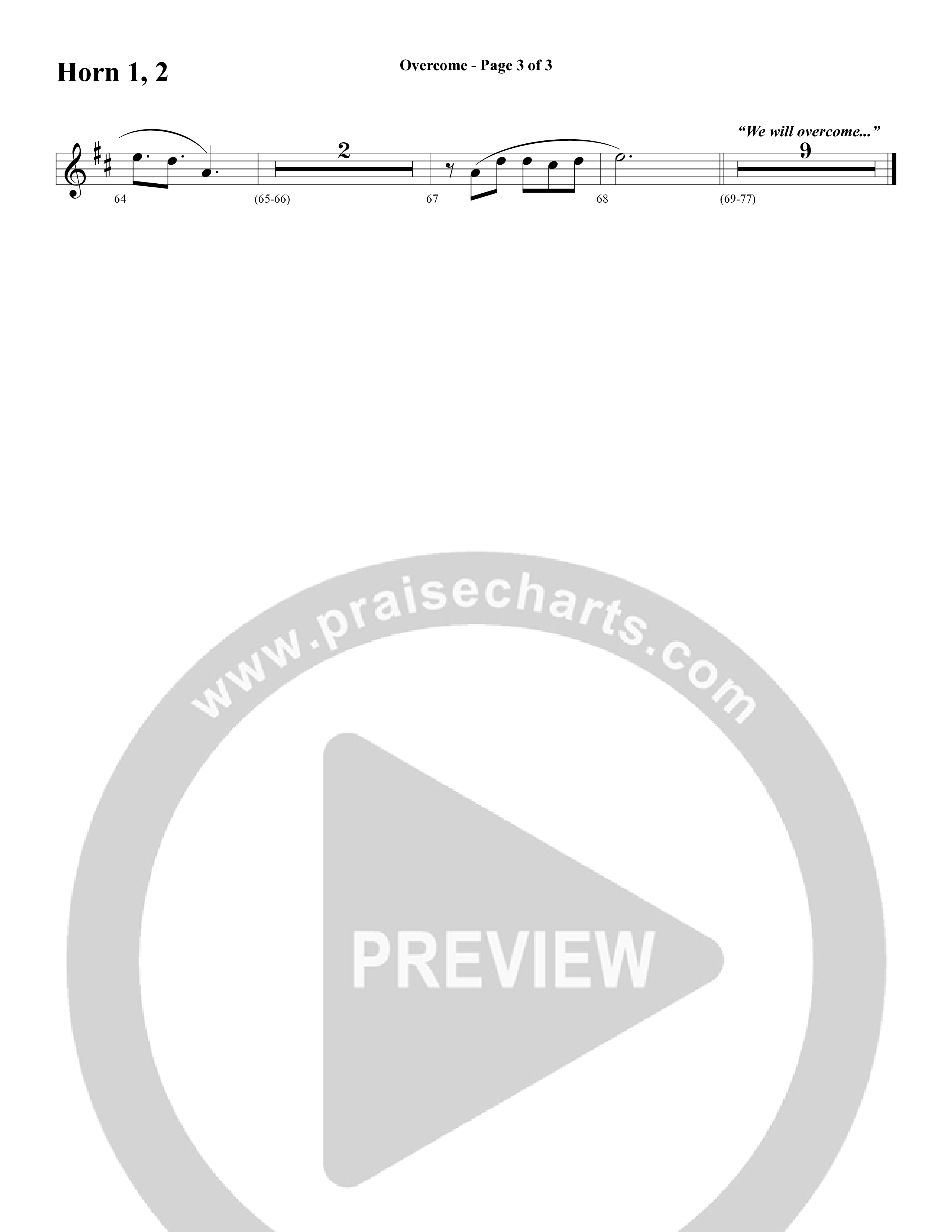 Overcome (Choral Anthem SATB) French Horn (Word Music Choral / Arr. Gary Rhodes)