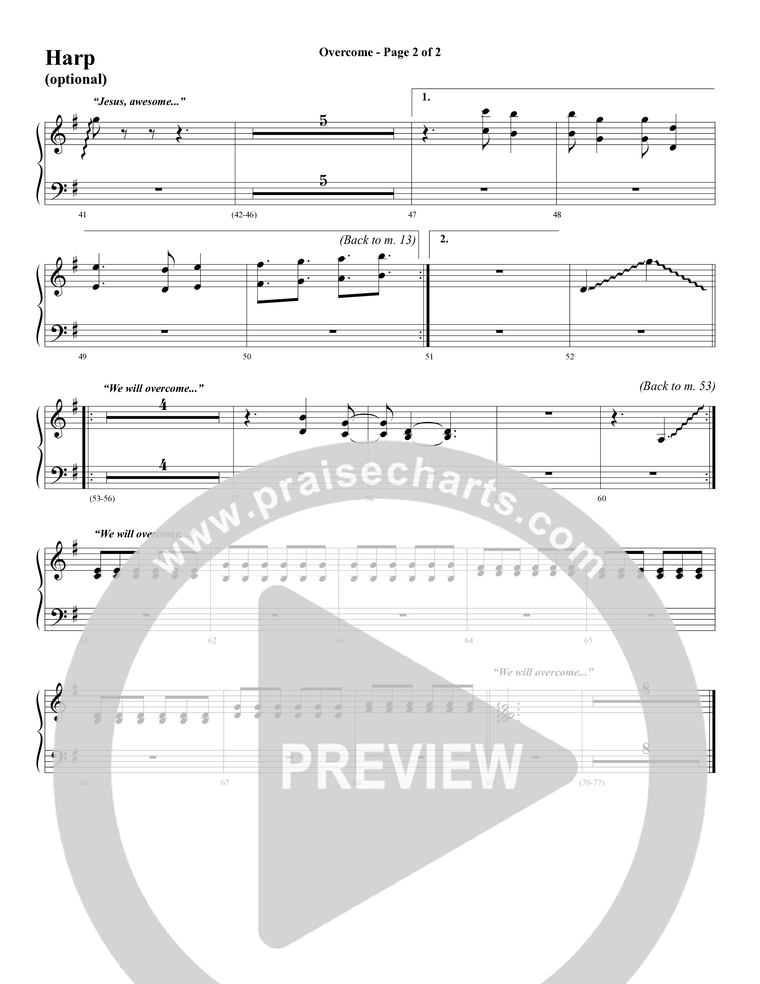 Overcome (Choral Anthem SATB) Harp (Word Music Choral / Arr. Gary Rhodes)