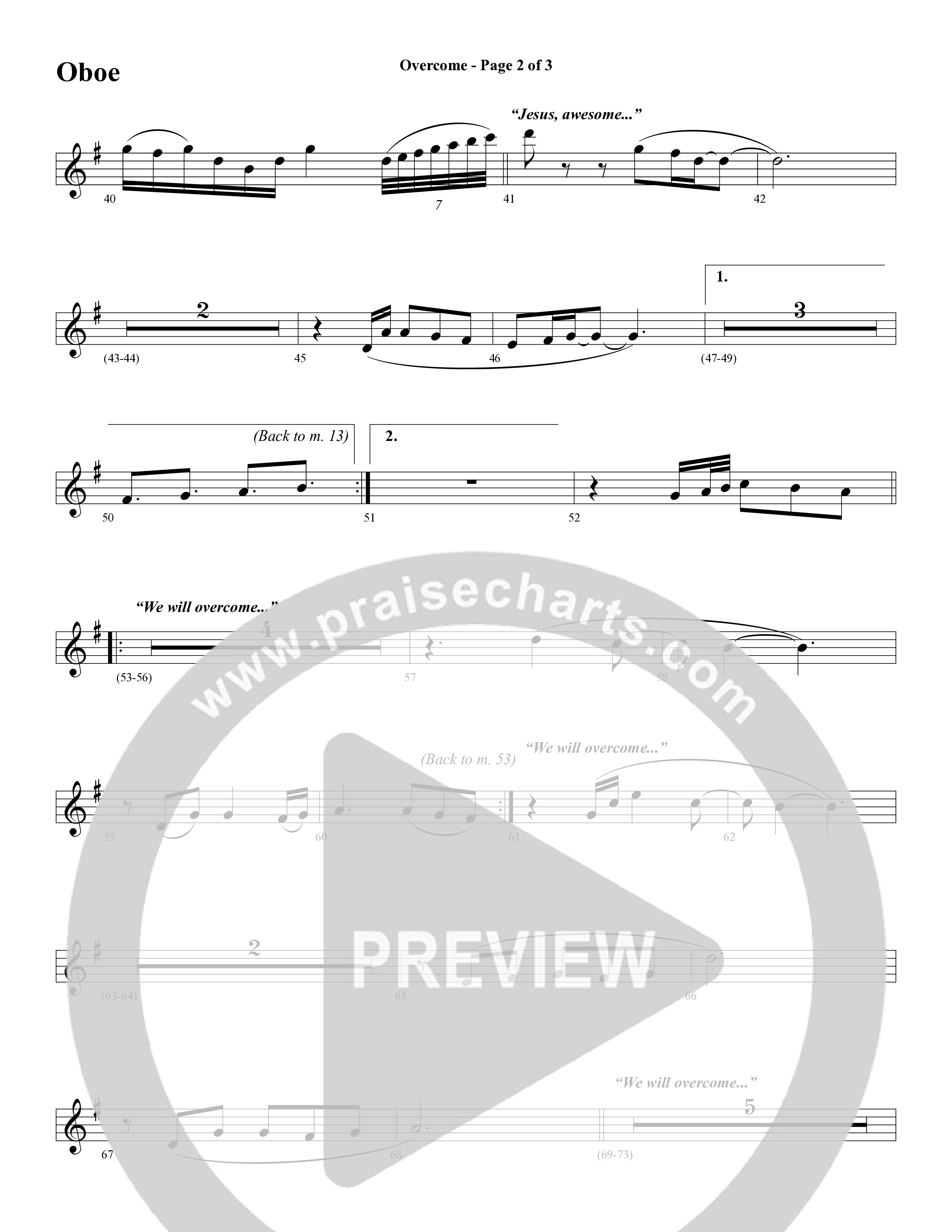 Overcome (Choral Anthem SATB) Oboe (Word Music Choral / Arr. Gary Rhodes)