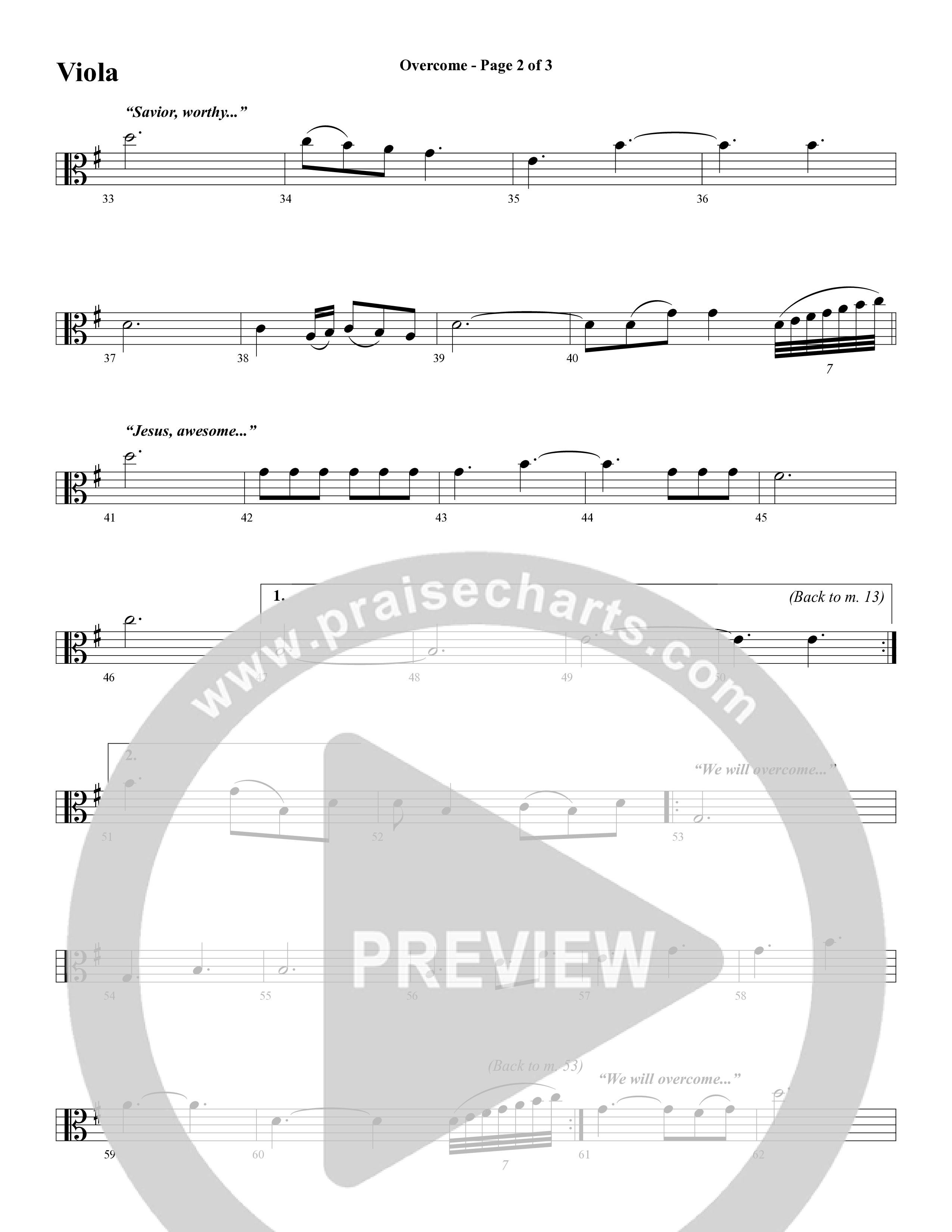 Overcome (Choral Anthem SATB) Viola (Word Music Choral / Arr. Gary Rhodes)