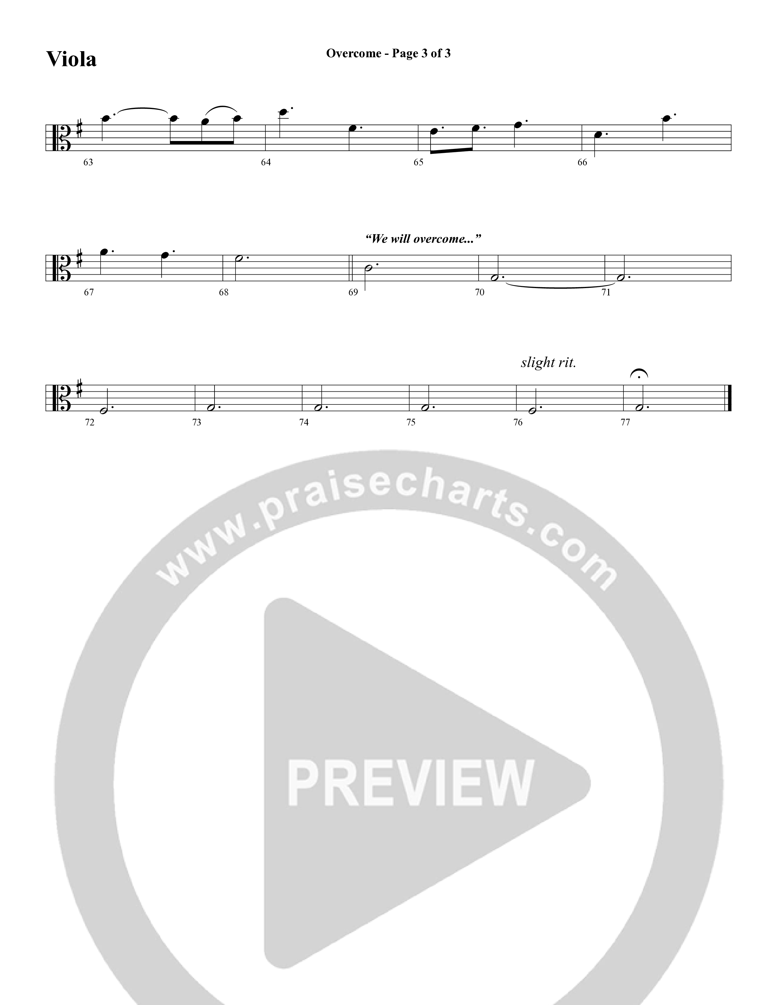 Overcome (Choral Anthem SATB) Viola (Word Music Choral / Arr. Gary Rhodes)