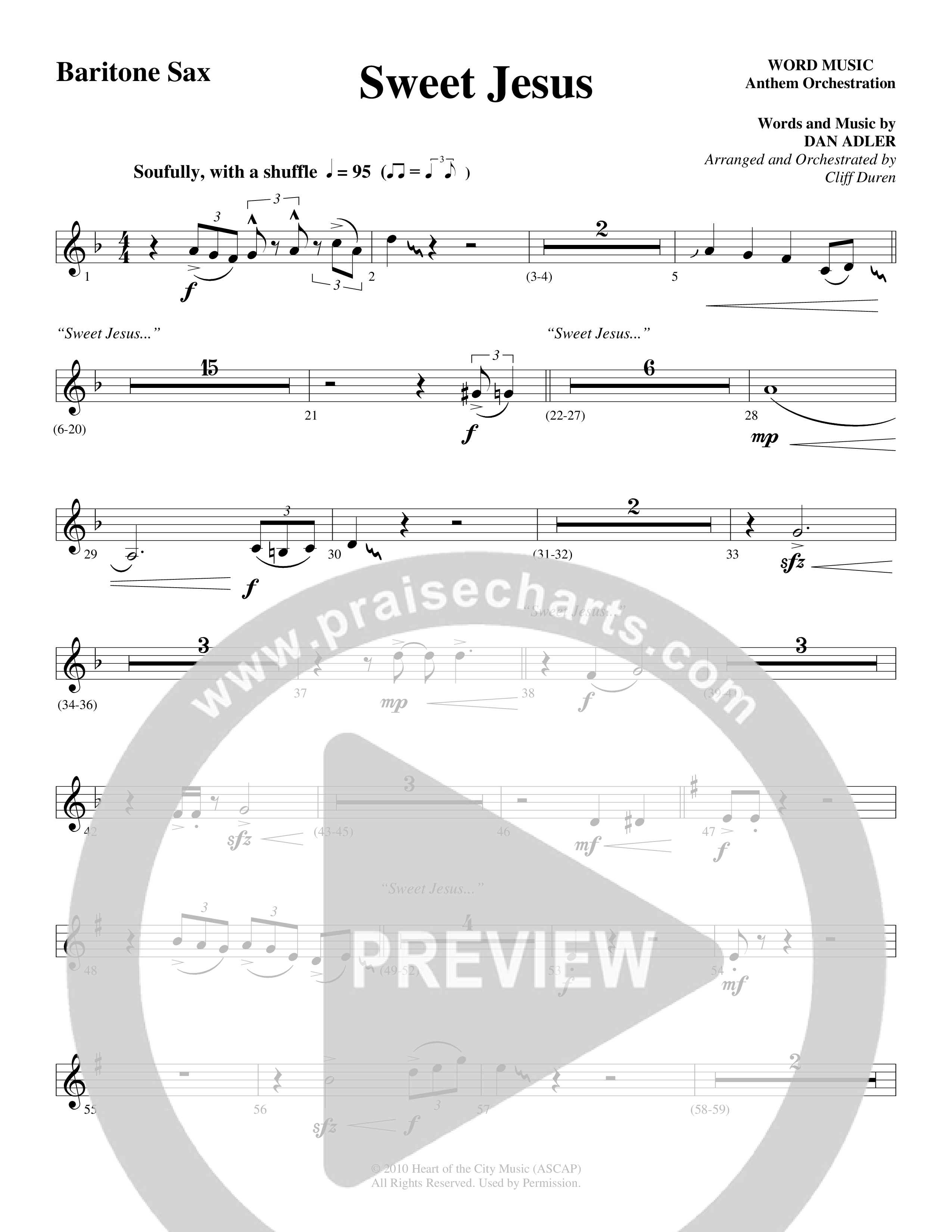 Sweet Jesus (Choral Anthem SATB) Bari Sax (Word Music Choral / Arr. Cliff Duren)