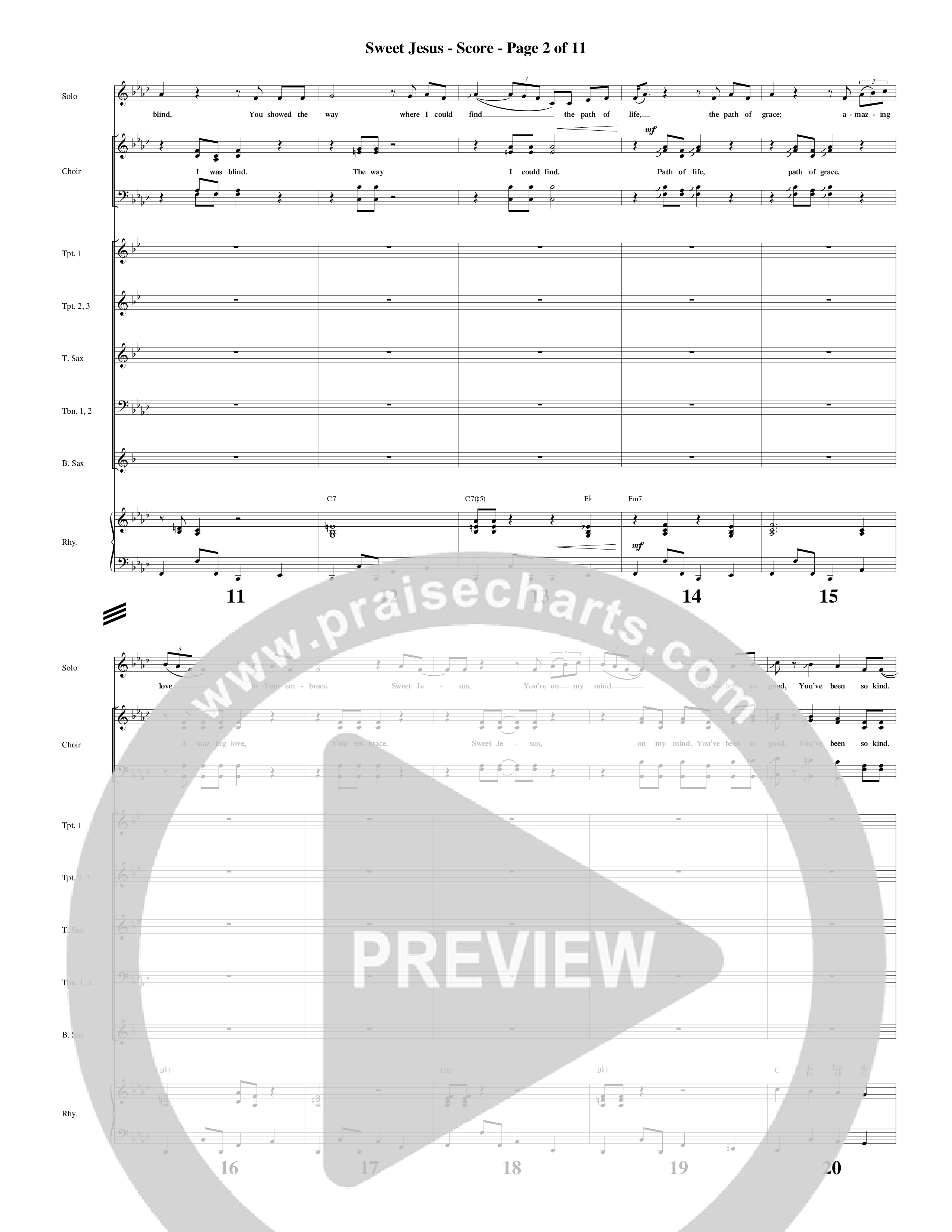 Sweet Jesus (Choral Anthem SATB) Conductor's Score (Word Music Choral / Arr. Cliff Duren)