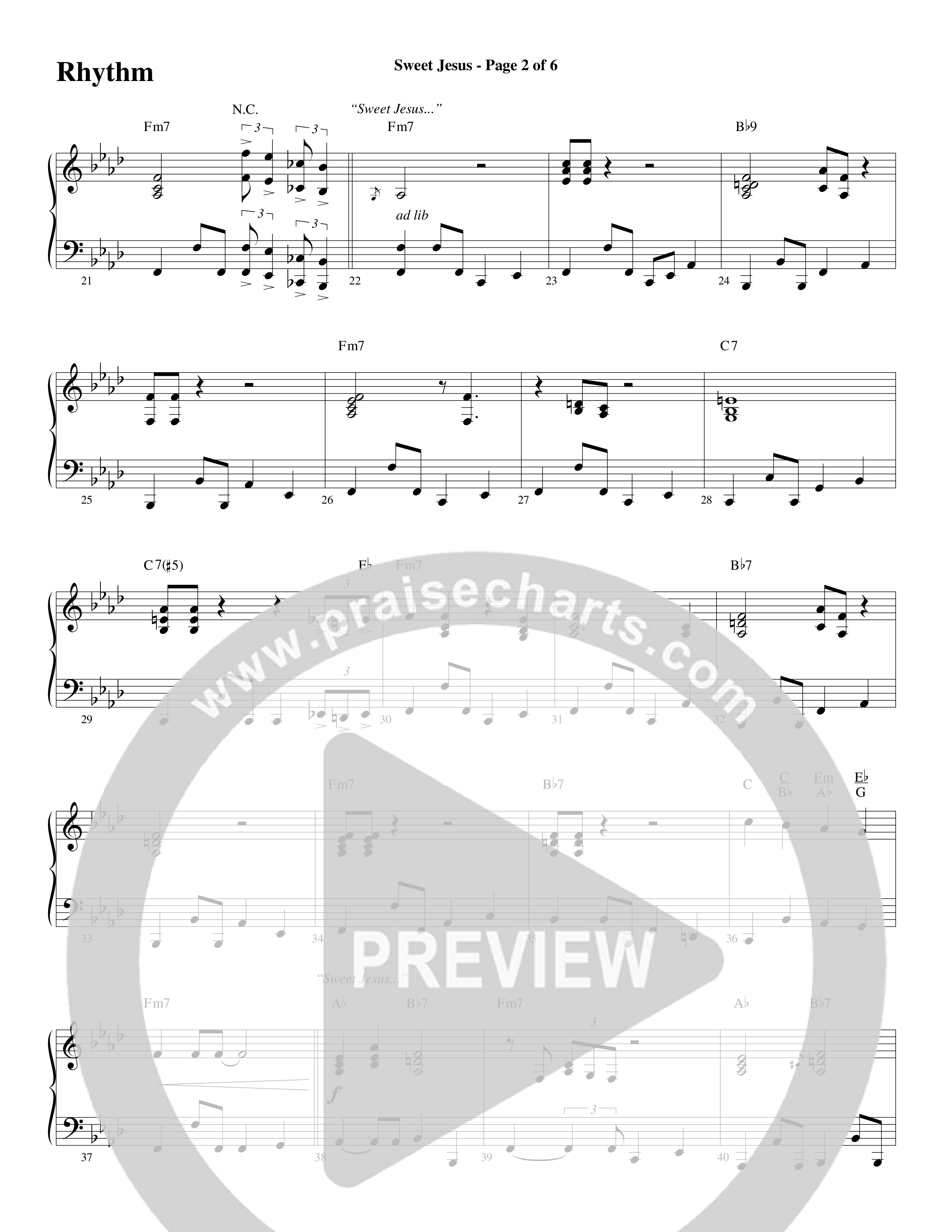 Sweet Jesus (Choral Anthem SATB) Rhythm Chart (Word Music Choral / Arr. Cliff Duren)