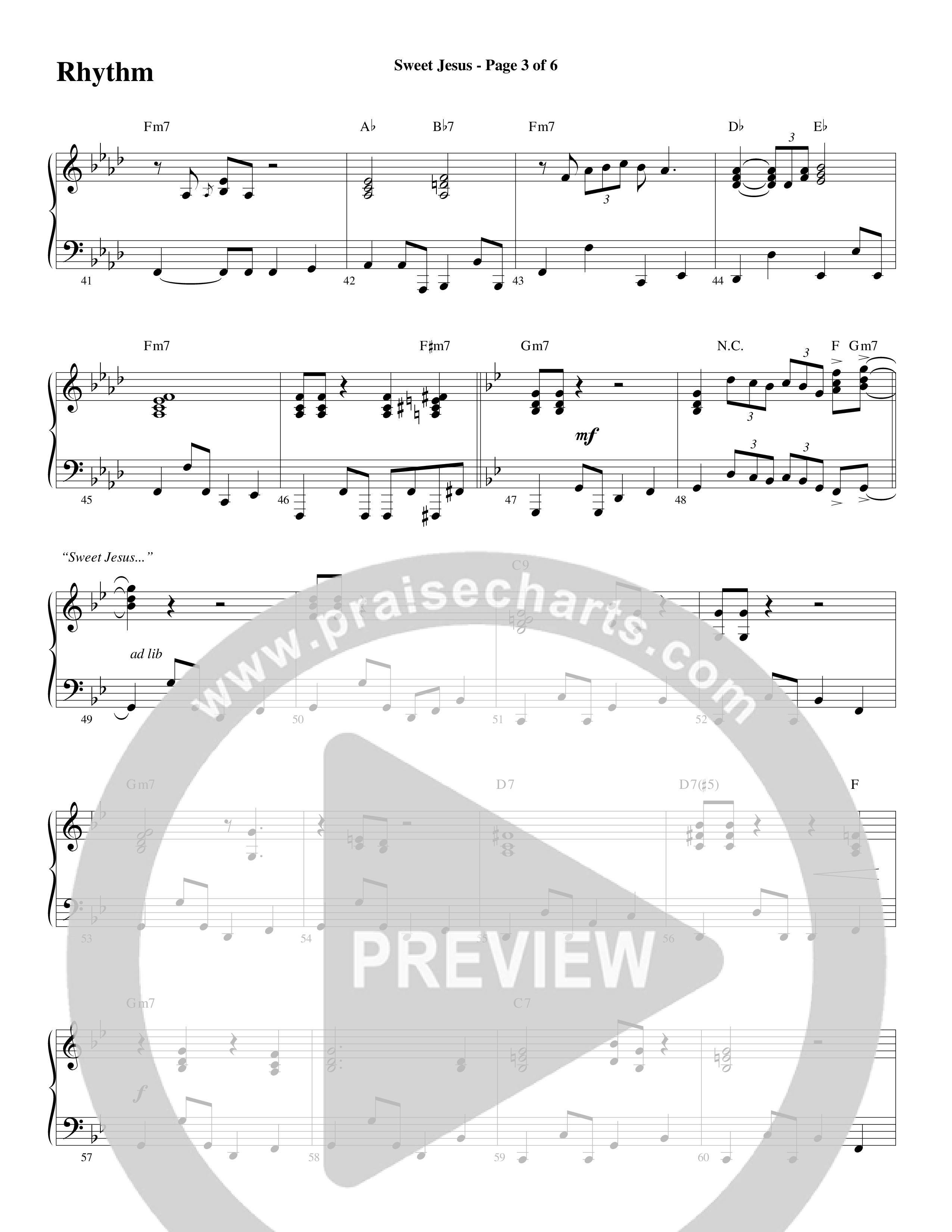 Sweet Jesus (Choral Anthem SATB) Rhythm Chart (Word Music Choral / Arr. Cliff Duren)