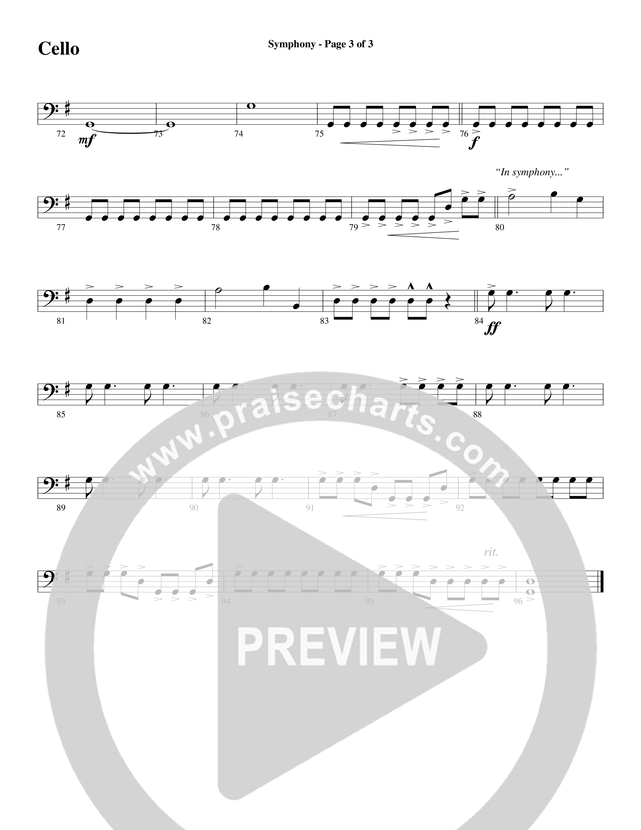 Symphony (Choral Anthem SATB) Cello (Word Music Choral / Arr. Gary Rhodes)