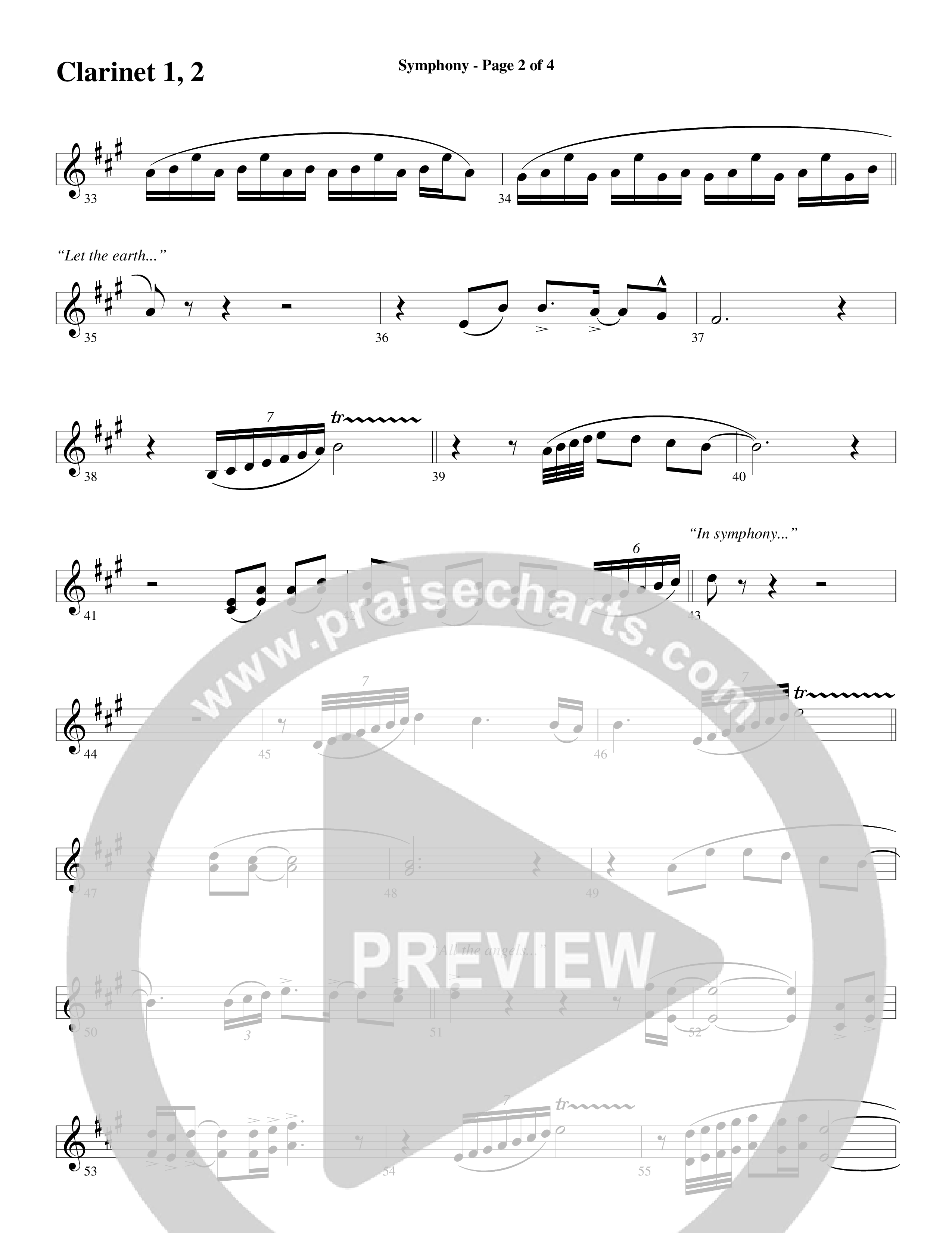 Symphony (Choral Anthem SATB) Clarinet (Word Music Choral / Arr. Gary Rhodes)