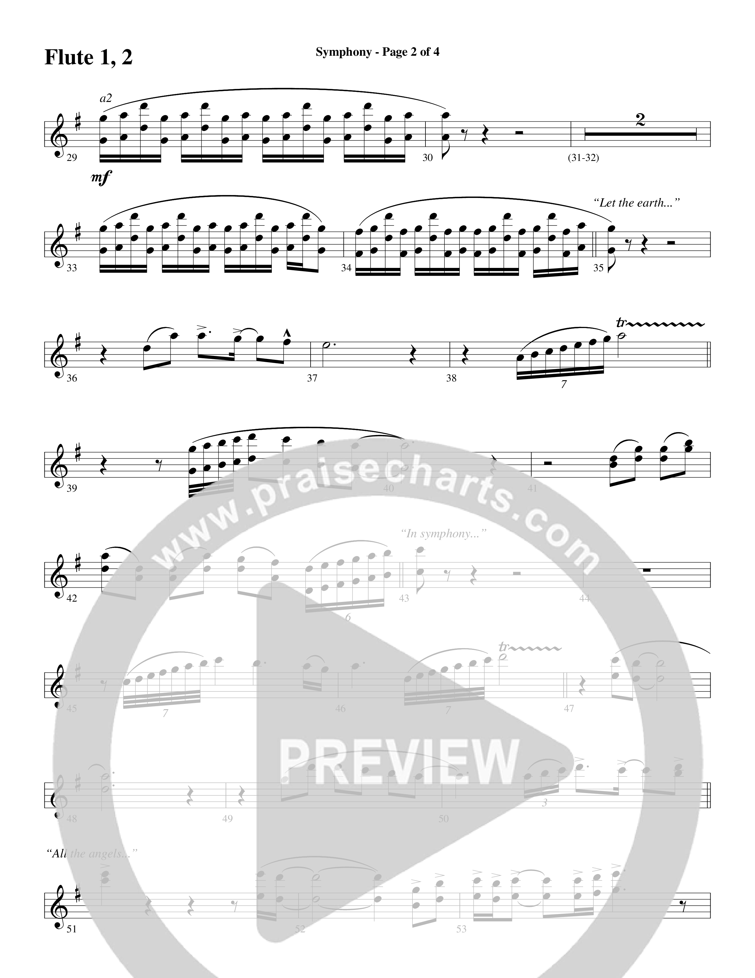 Symphony (Choral Anthem SATB) Flute 1/2 (Word Music Choral / Arr. Gary Rhodes)