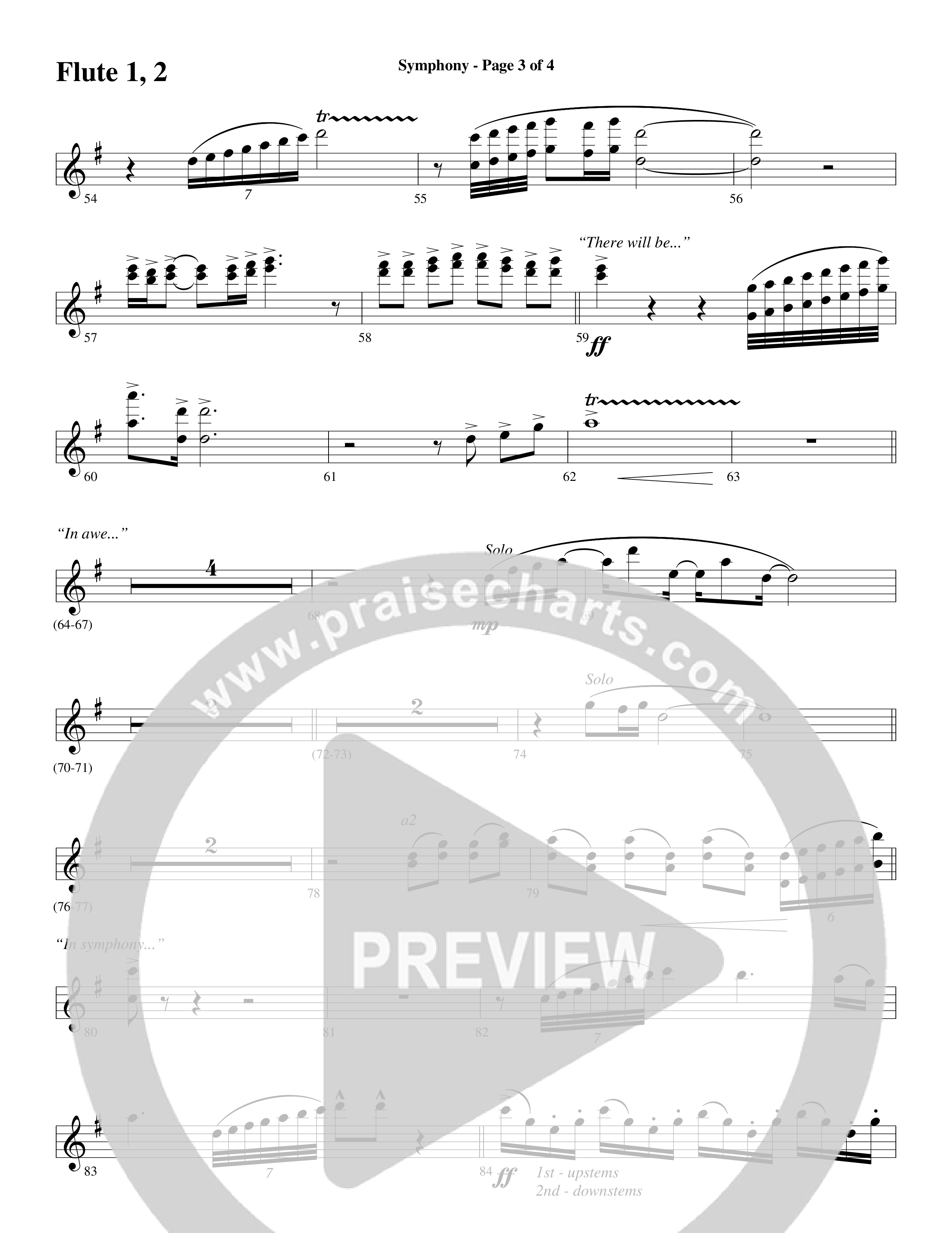 Symphony (Choral Anthem SATB) Flute 1/2 (Word Music Choral / Arr. Gary Rhodes)