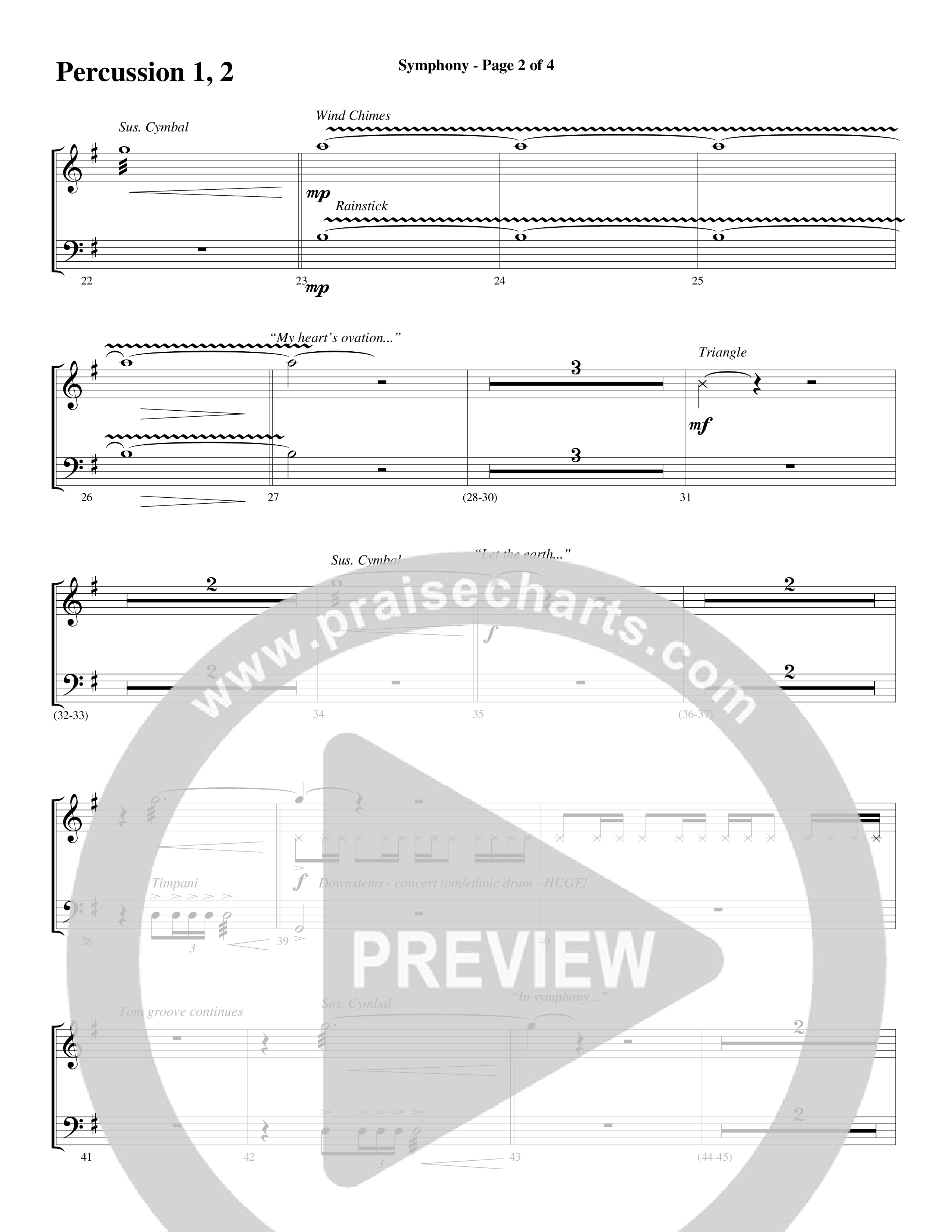 Symphony (Choral Anthem SATB) Percussion 1/2 (Word Music Choral / Arr. Gary Rhodes)