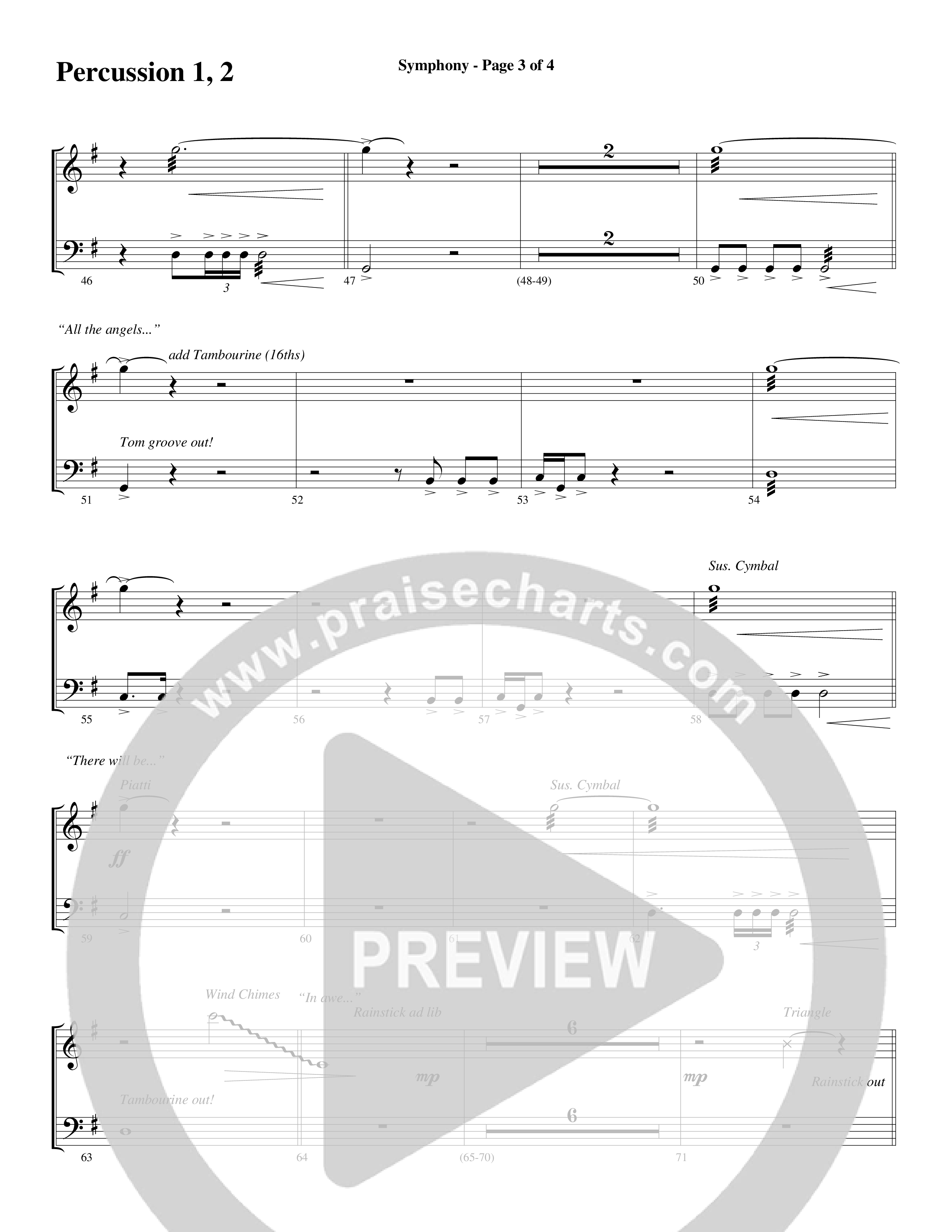 Symphony (Choral Anthem SATB) Percussion 1/2 (Word Music Choral / Arr. Gary Rhodes)