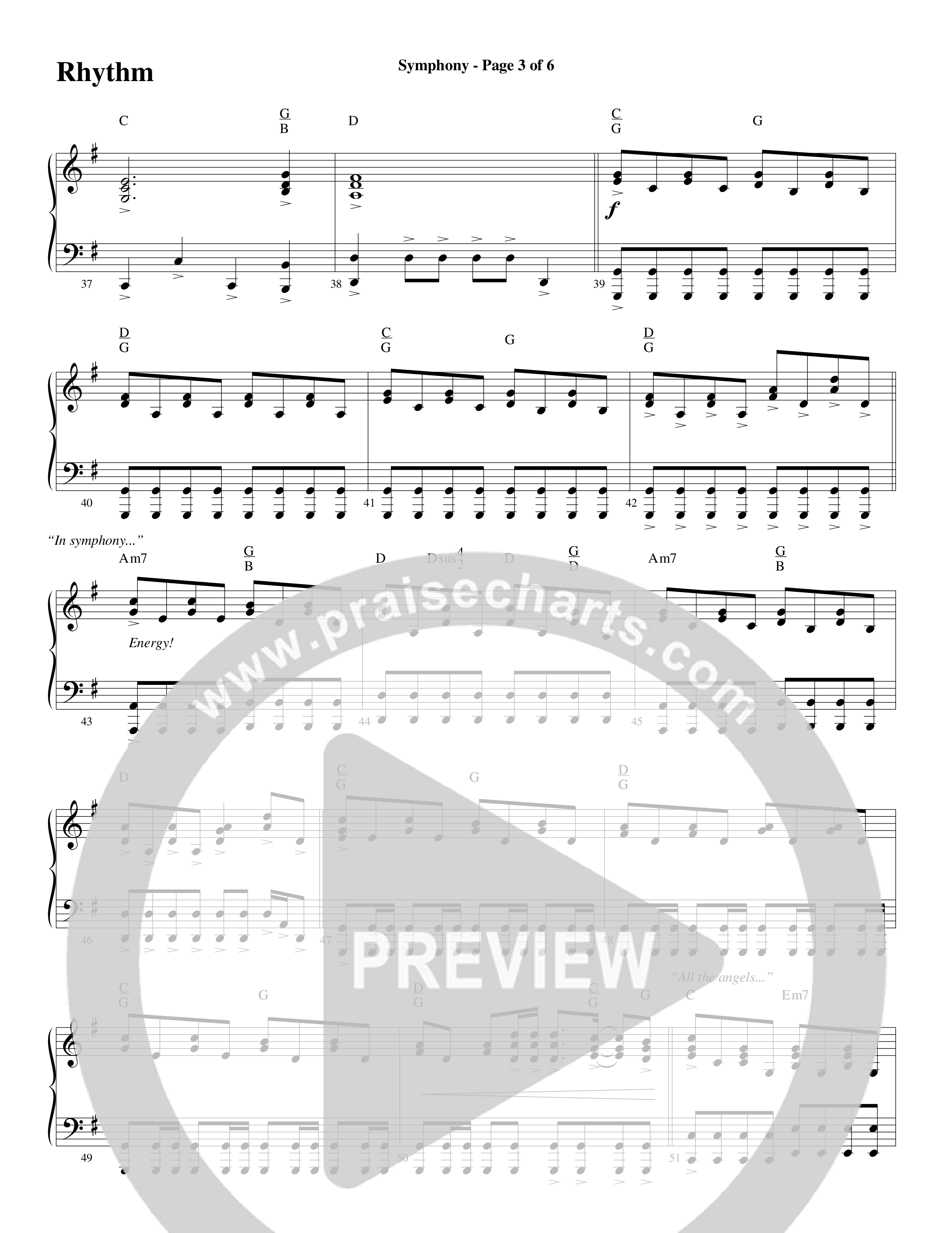 Symphony (Choral Anthem SATB) Rhythm Chart (Word Music Choral / Arr. Gary Rhodes)