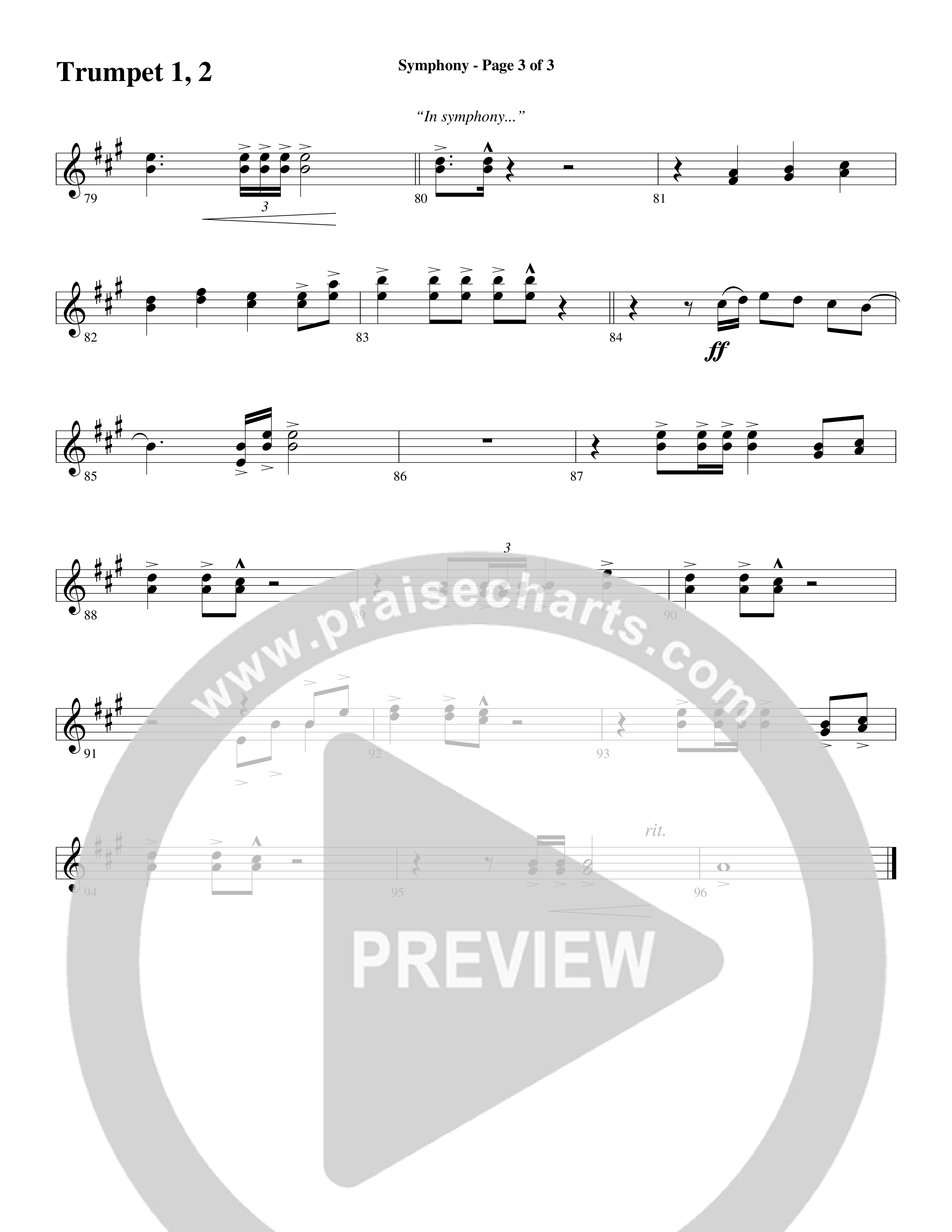 Symphony (Choral Anthem SATB) Trumpet 1,2 (Word Music Choral / Arr. Gary Rhodes)