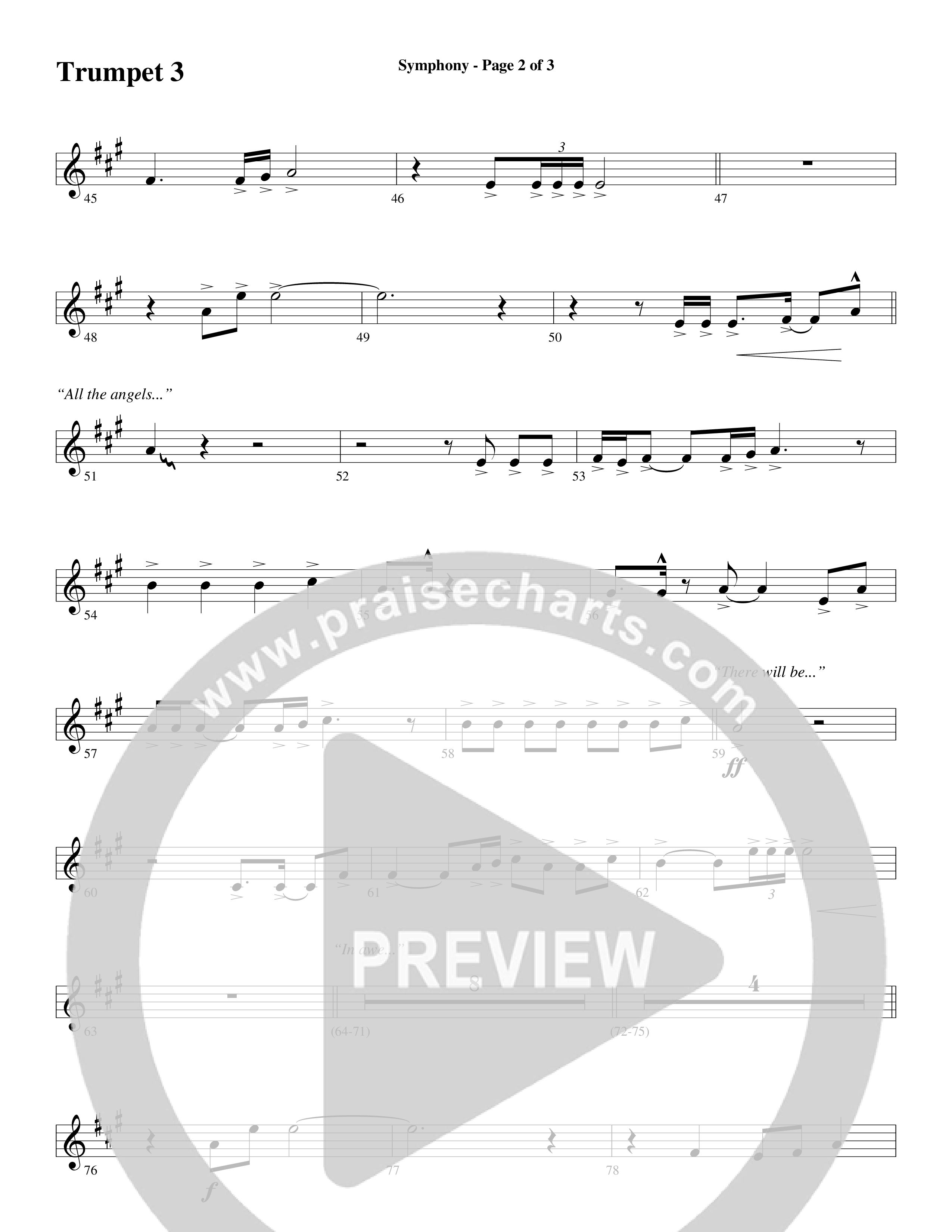Symphony (Choral Anthem SATB) Trumpet 3 (Word Music Choral / Arr. Gary Rhodes)