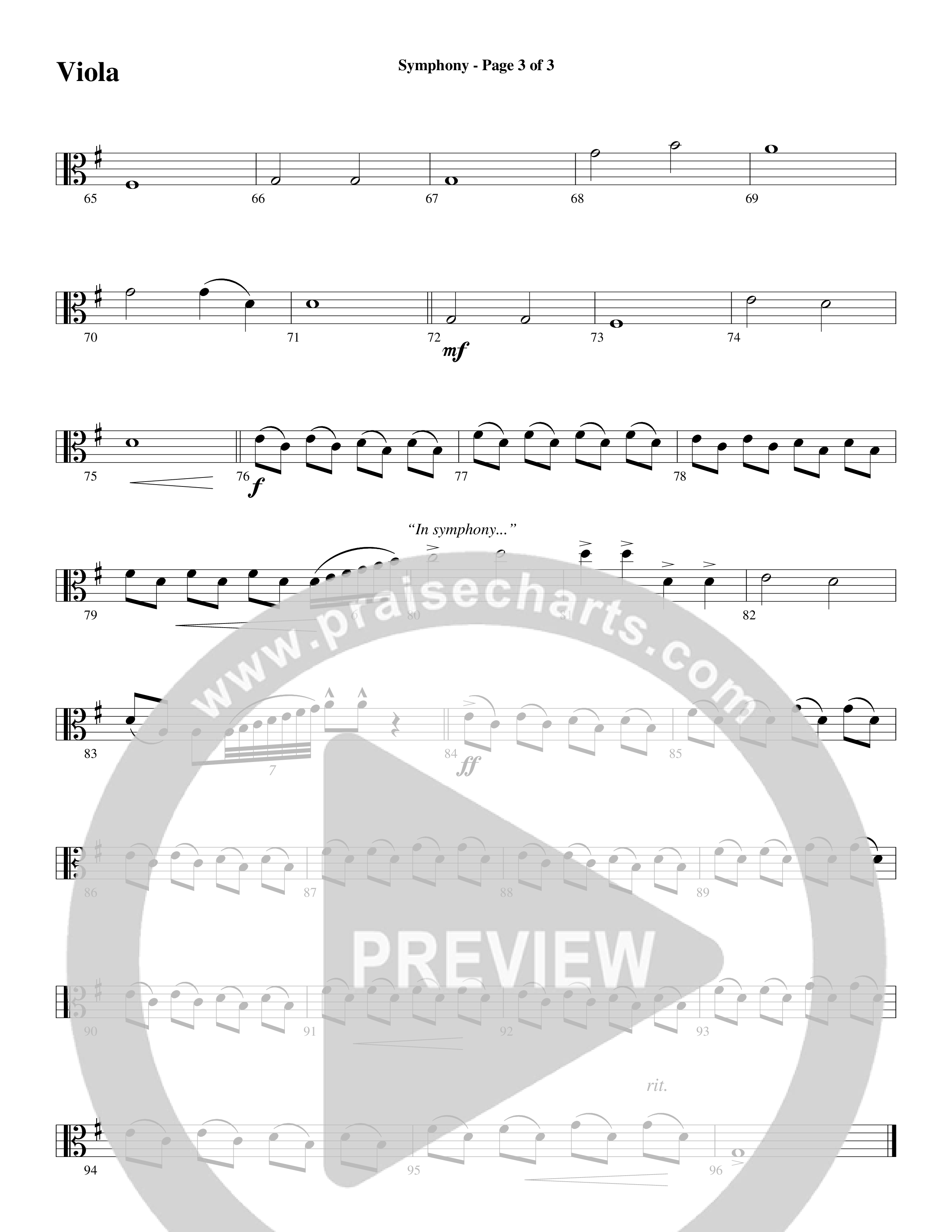 Symphony (Choral Anthem SATB) Viola (Word Music Choral / Arr. Gary Rhodes)