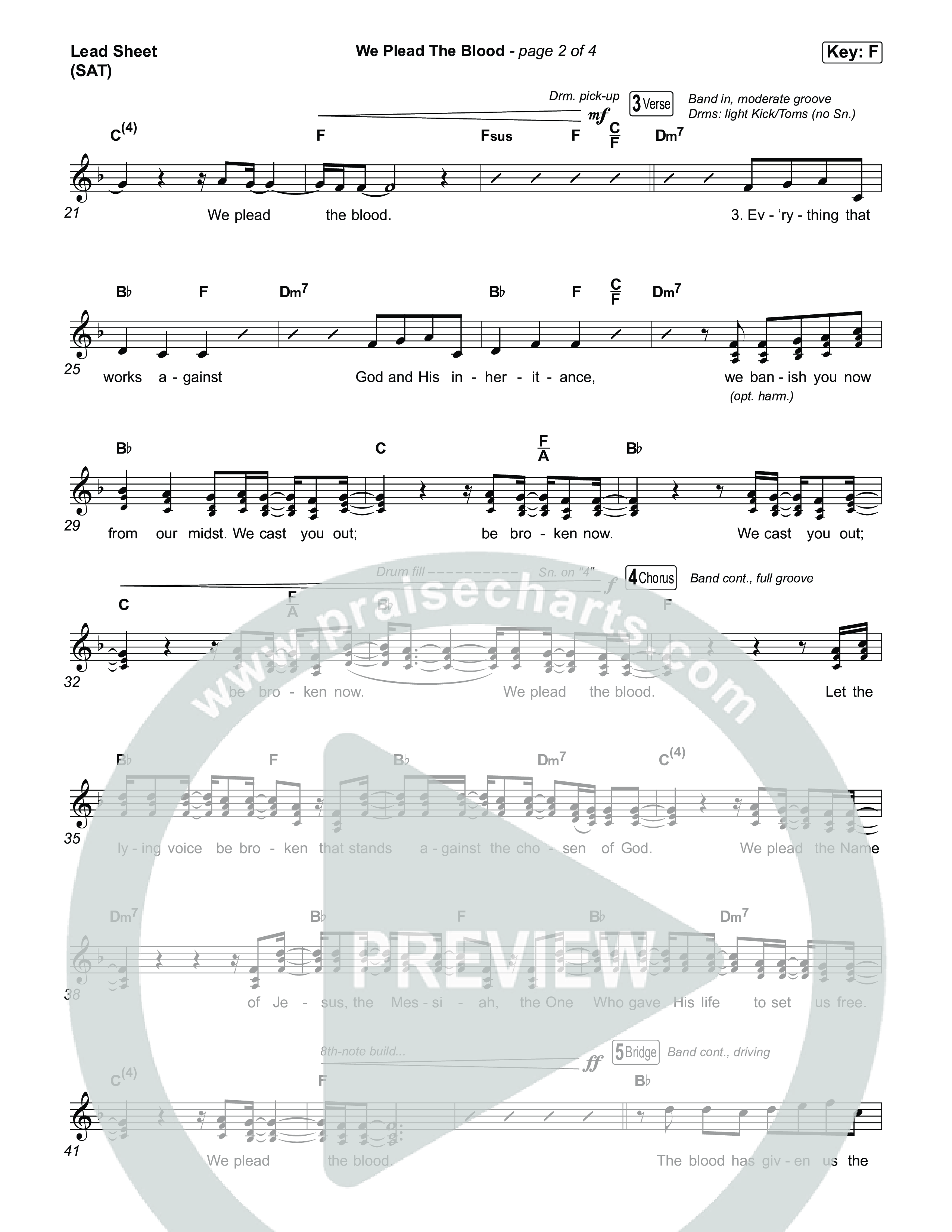 We Plead The Blood Lead Sheet (SAT) (Northwoods Worship)