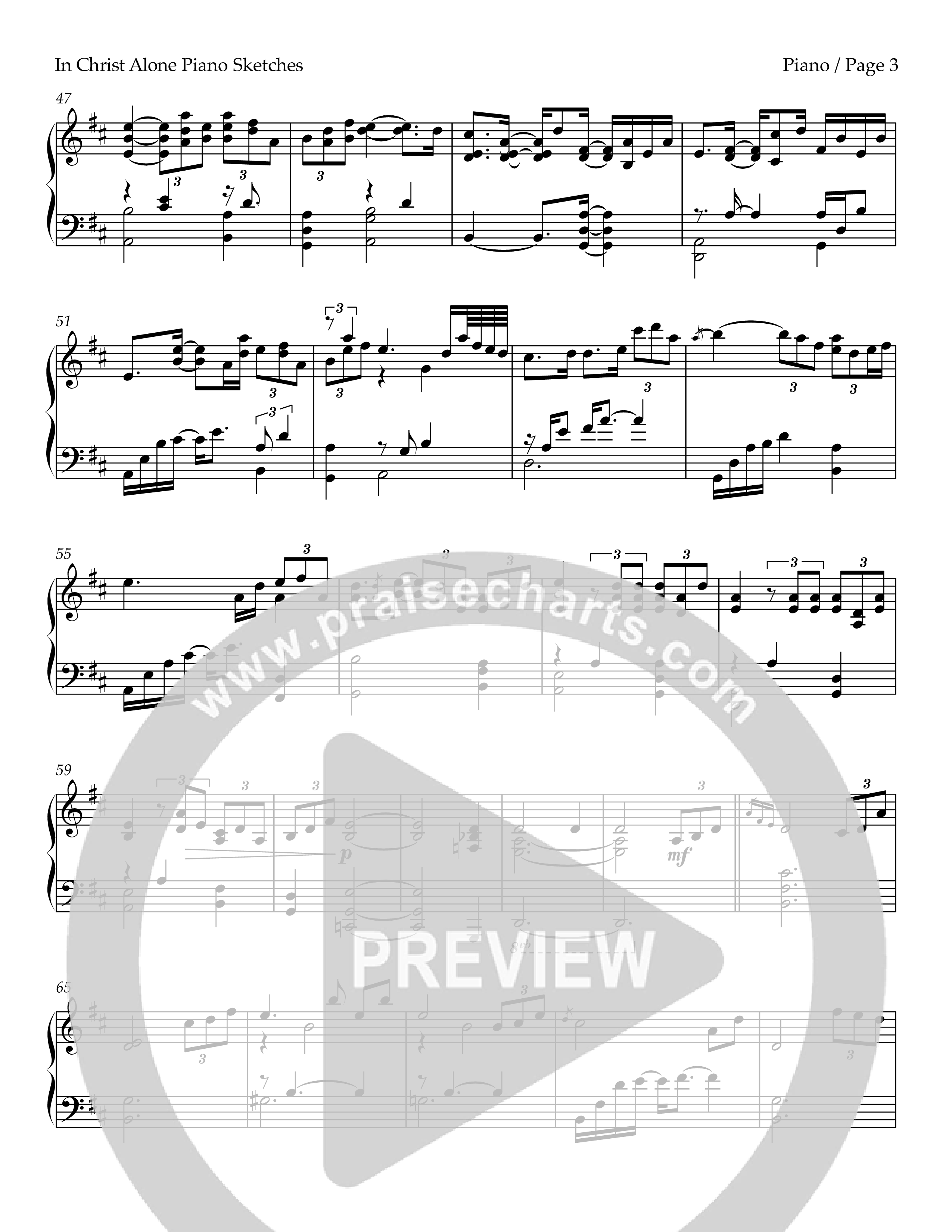 In Christ Alone Piano Sketches Piano Sheet (Keith & Kristyn Getty)