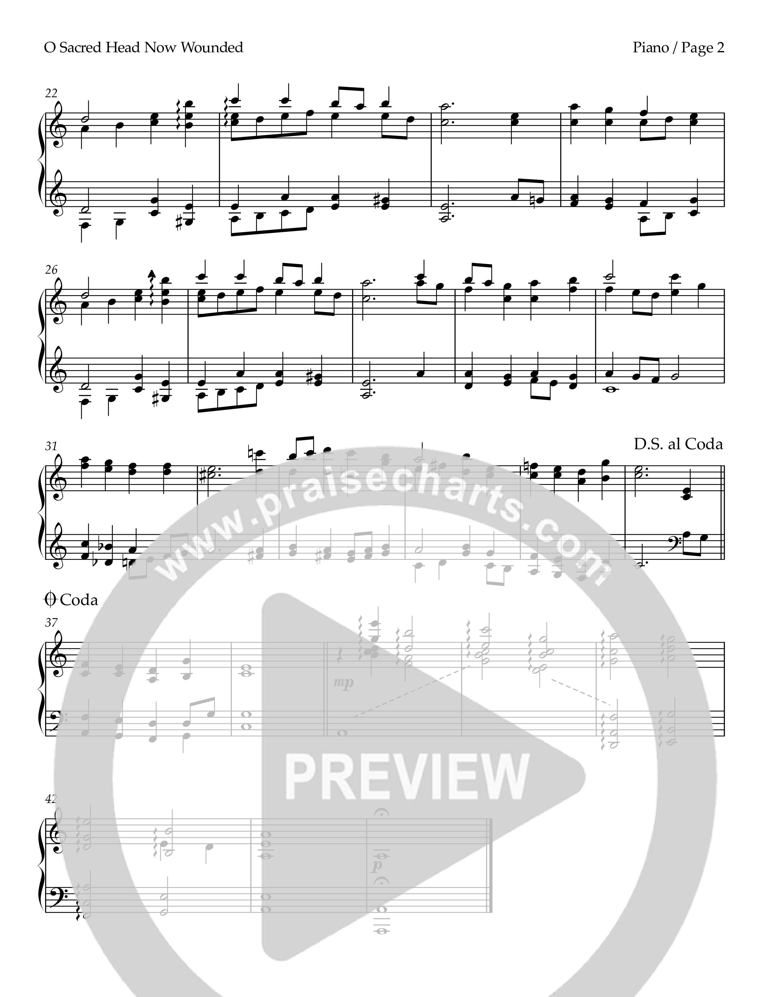 O Sacred Head Now Wounded (Piano) Piano Sheet (Keith & Kristyn Getty)