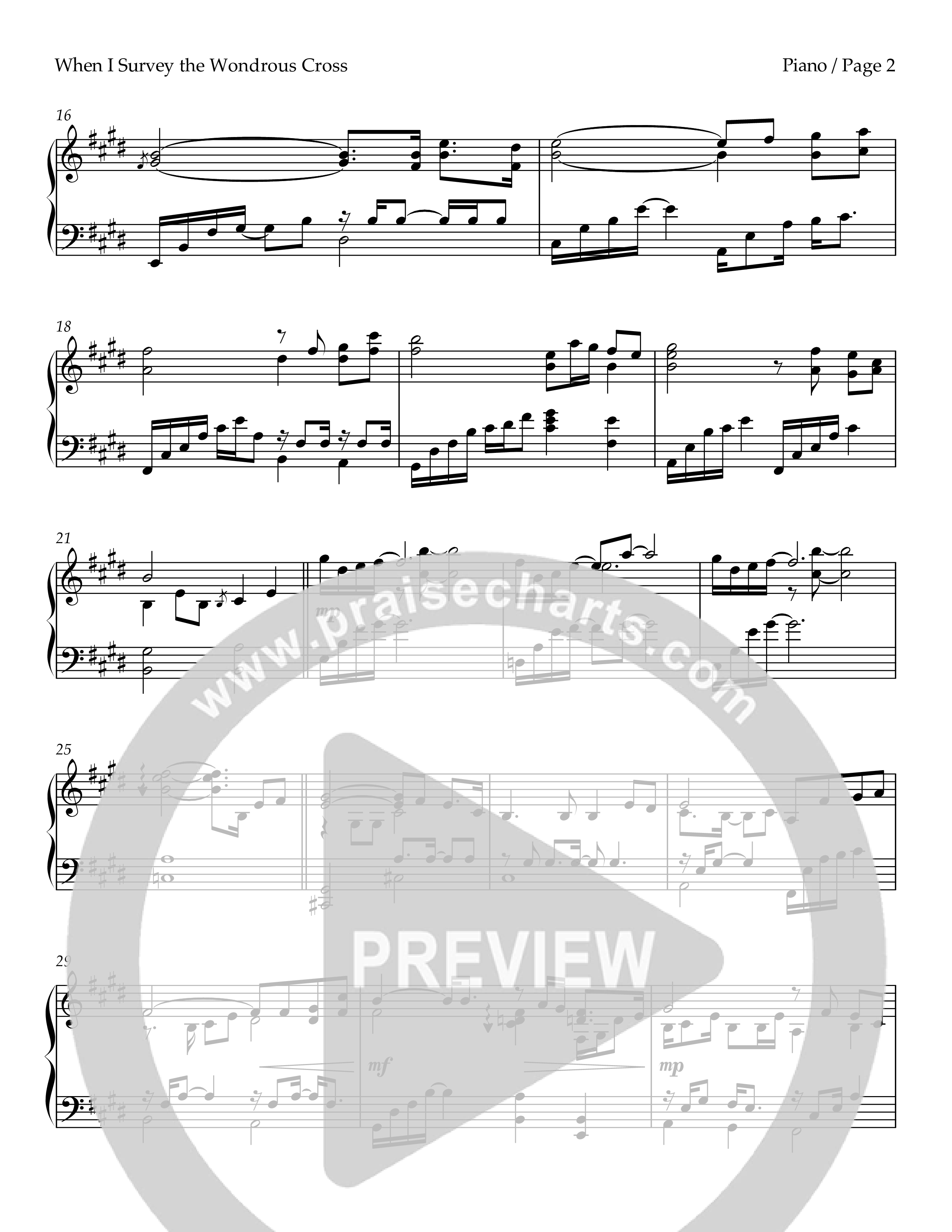 When I Survey The Wondrous Cross (Piano) Piano Sheet (Keith & Kristyn Getty)