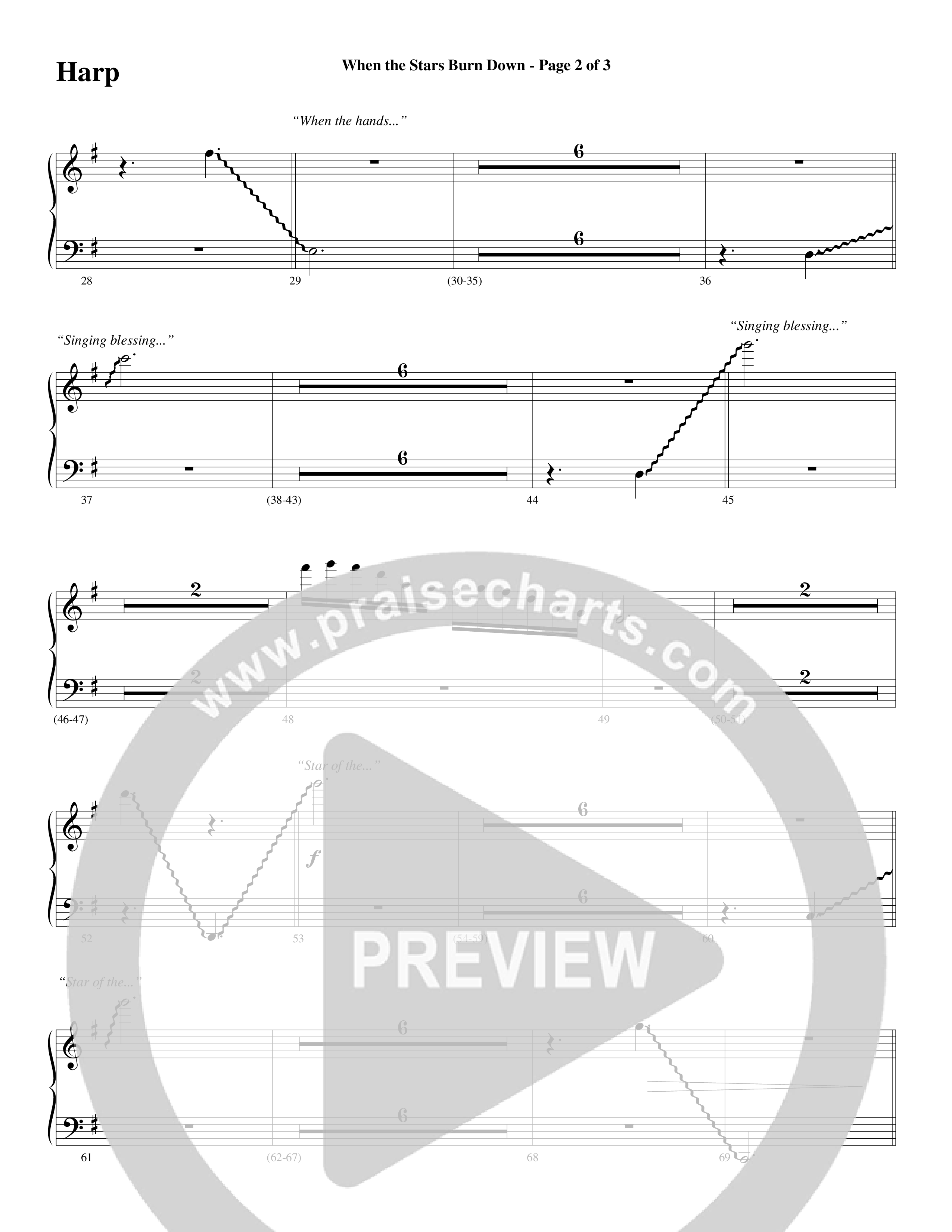When The Stars Burn Down (Choral Anthem SATB) Harp (Word Music Choral / Arr. Daniel Semsen)