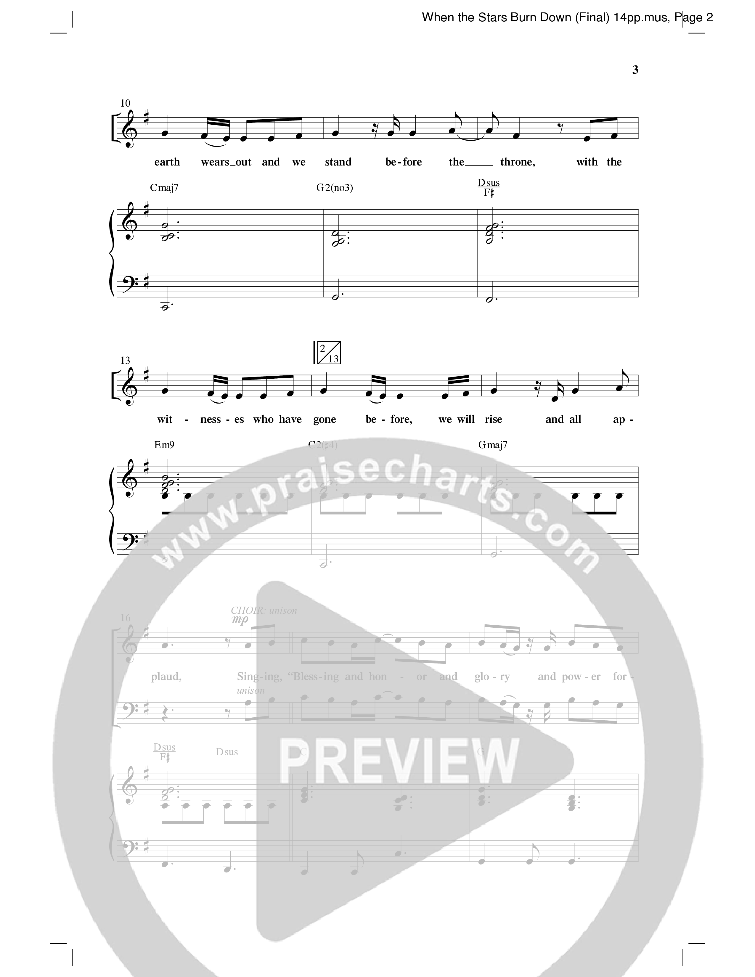 When The Stars Burn Down (Choral Anthem SATB) Anthem (SATB/Piano) (Word Music Choral / Arr. Daniel Semsen)